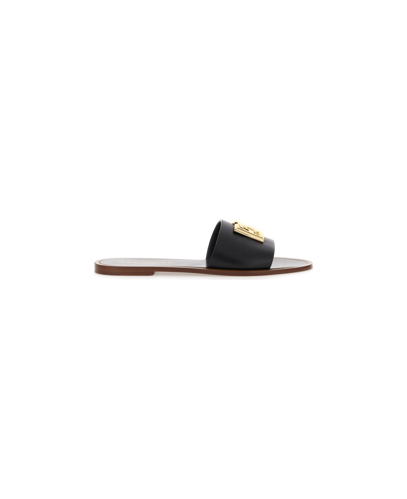 Dolce & Gabbana Leather Slide Sandal