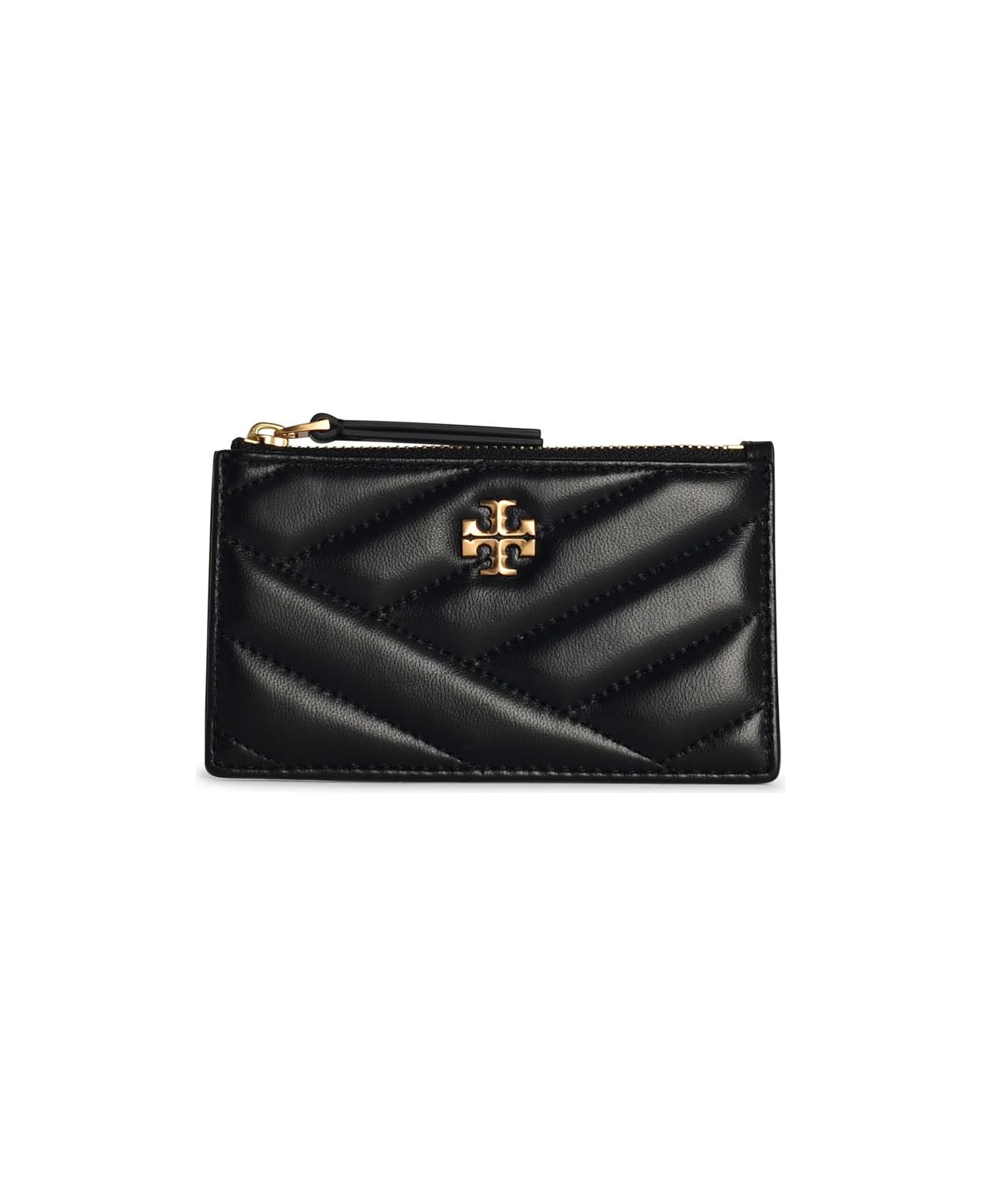 Tory Burch 'kira' Black Leather Card Holder Wallet - BLACK