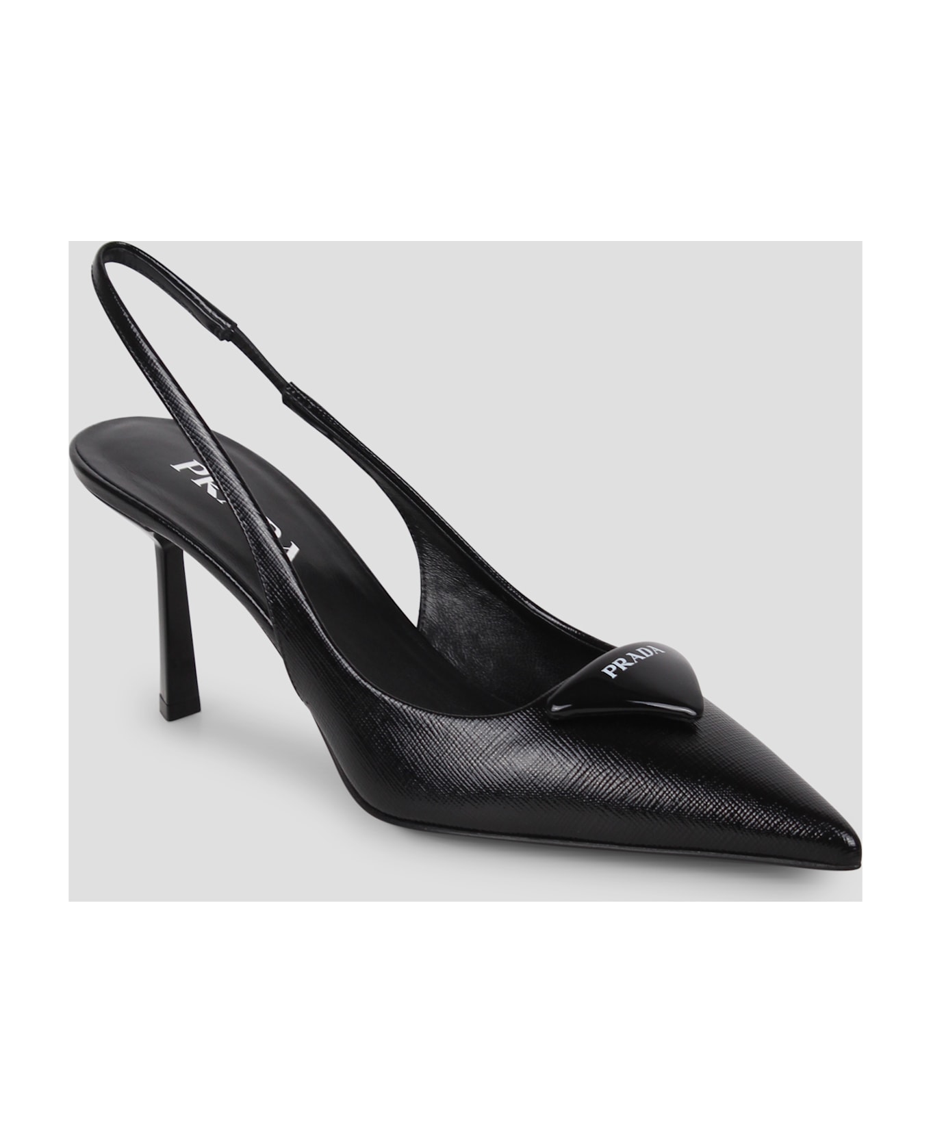 Prada Triangle-logo Leather Pumps ハイヒール