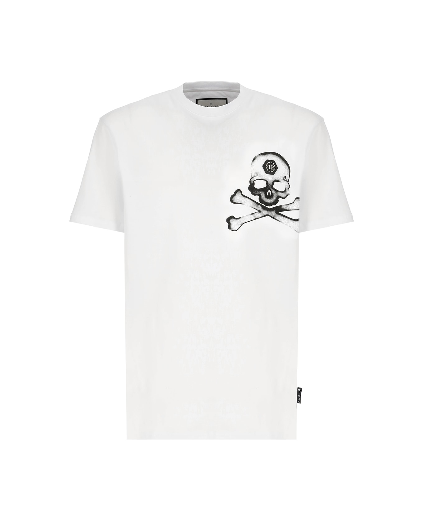 Philipp Plein Round Neck Ss Gothic Plein T-shirt - White