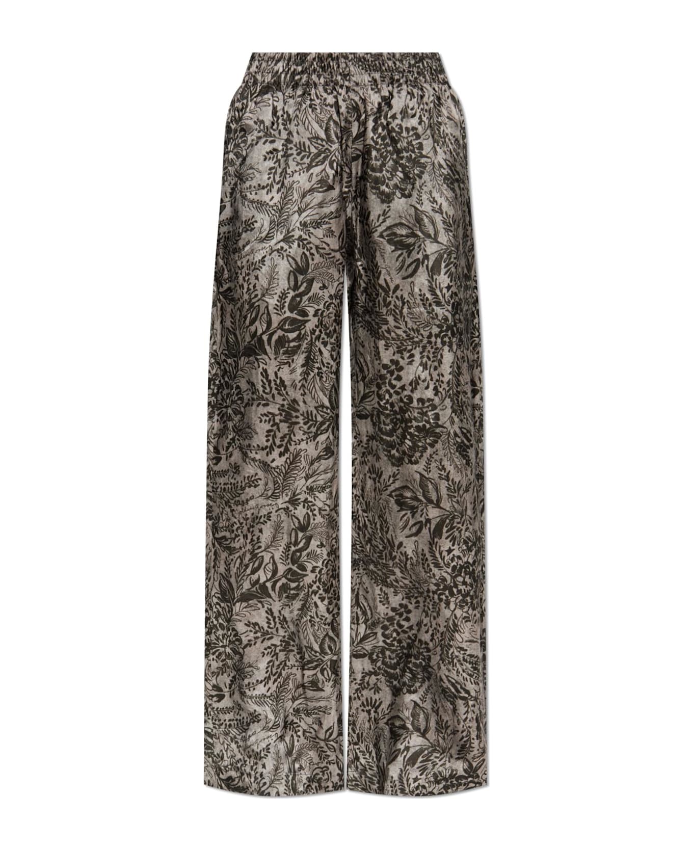 Golden Goose Pants With A Botanical Motif - GREY SHADES