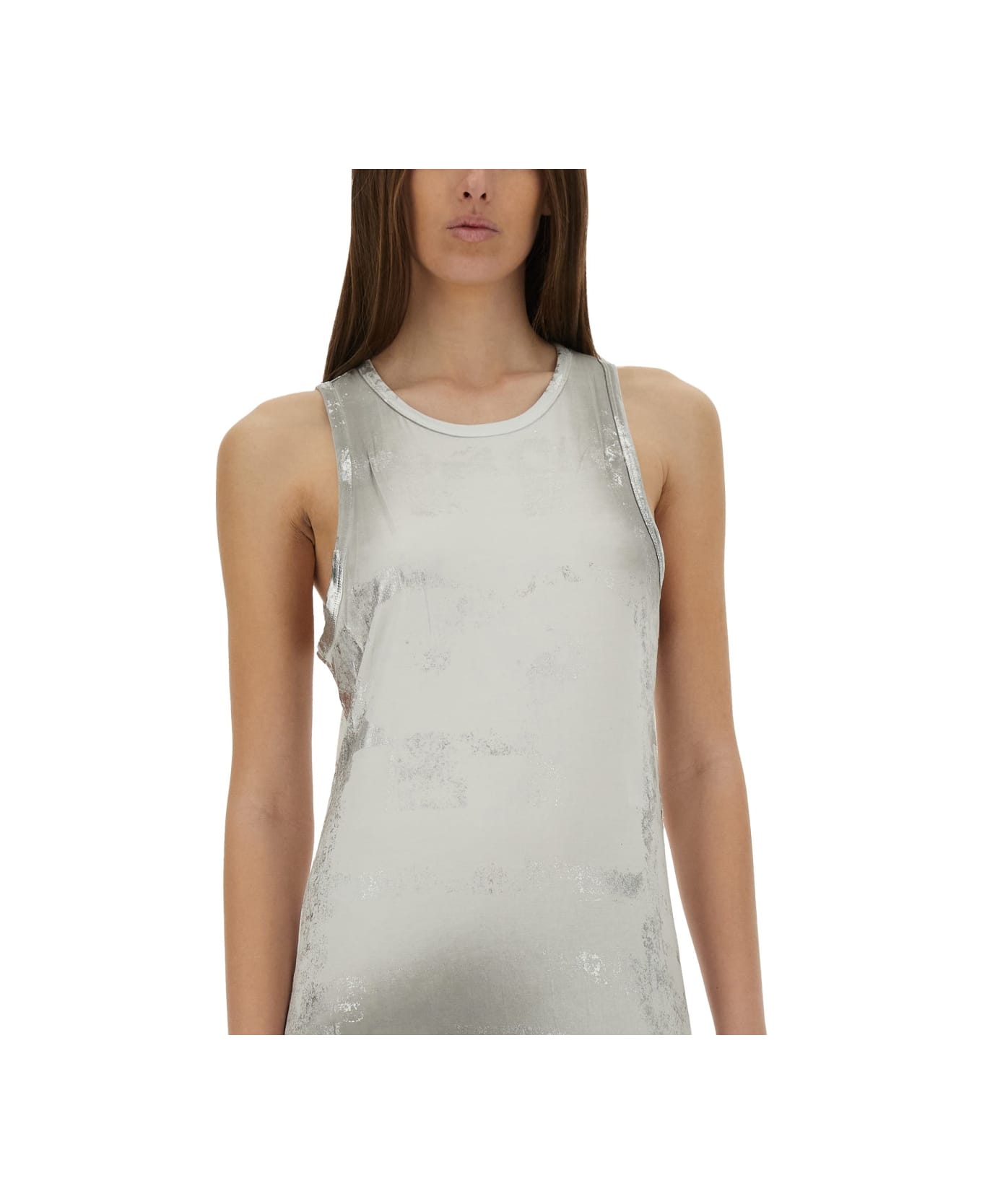 Diesel Long Cotton Dress - SILVER