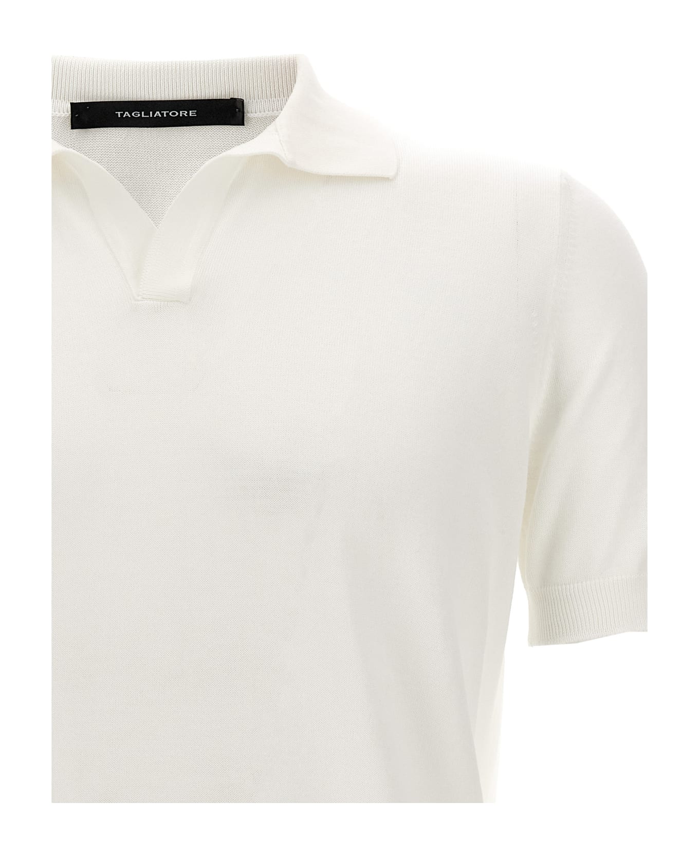 Tagliatore Knitted Polo Shirt - White