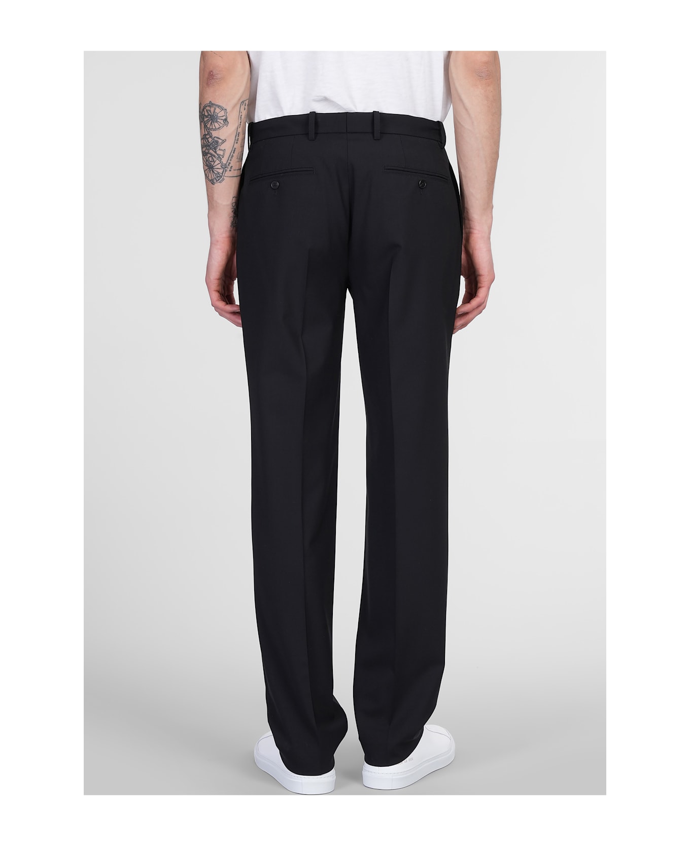 Theory Pants In Black Wool - black