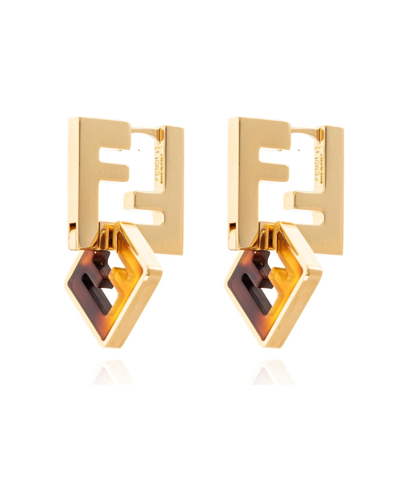 Fendi Printed Plexiglass And Metal Forever Fendi Earrings - OROSOFTTARTARUGA