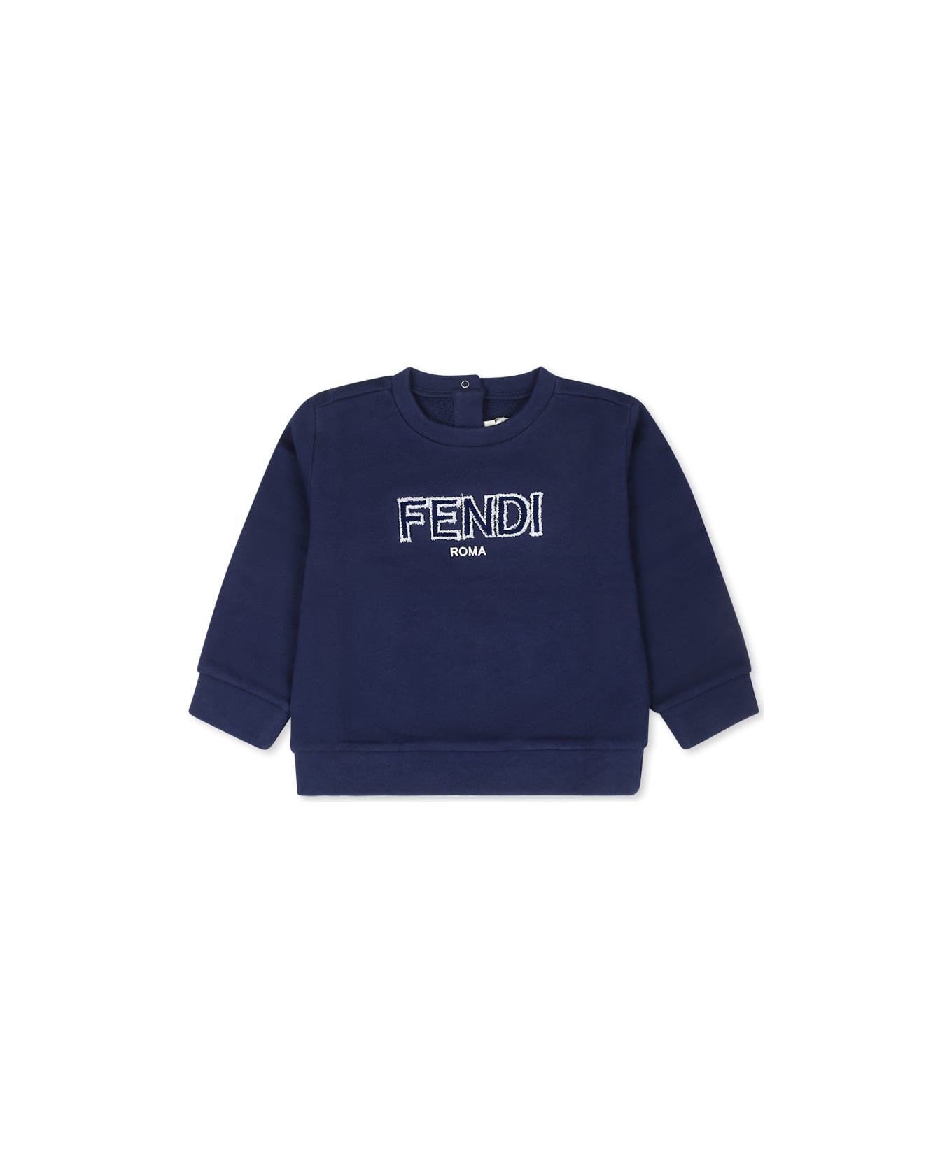 Fendi Blue Sweatshirt For Baby Boy With Fendi Logo - Blue