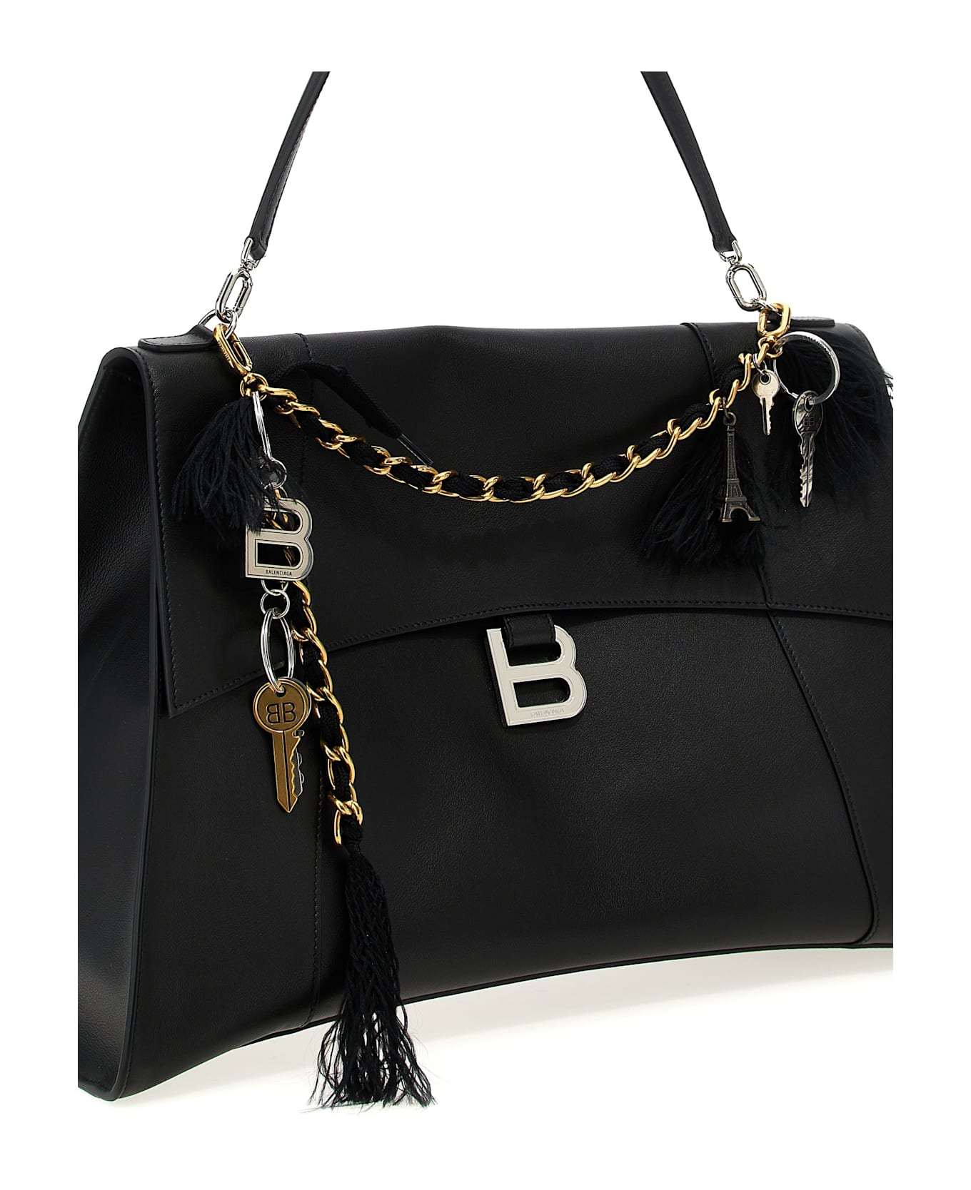 Balenciaga 'hourglass' Shoulder Bag - Black  