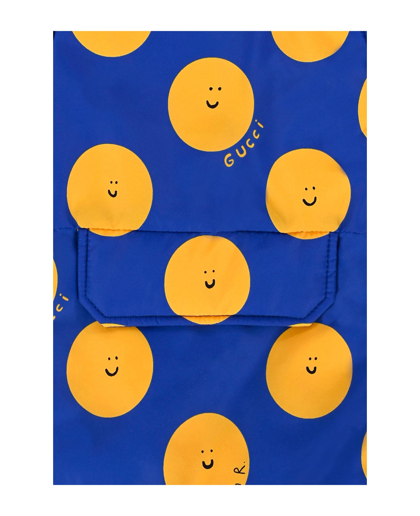 Gucci Blue Windbreaker Jacket For Baby Boy With Sun - Blue