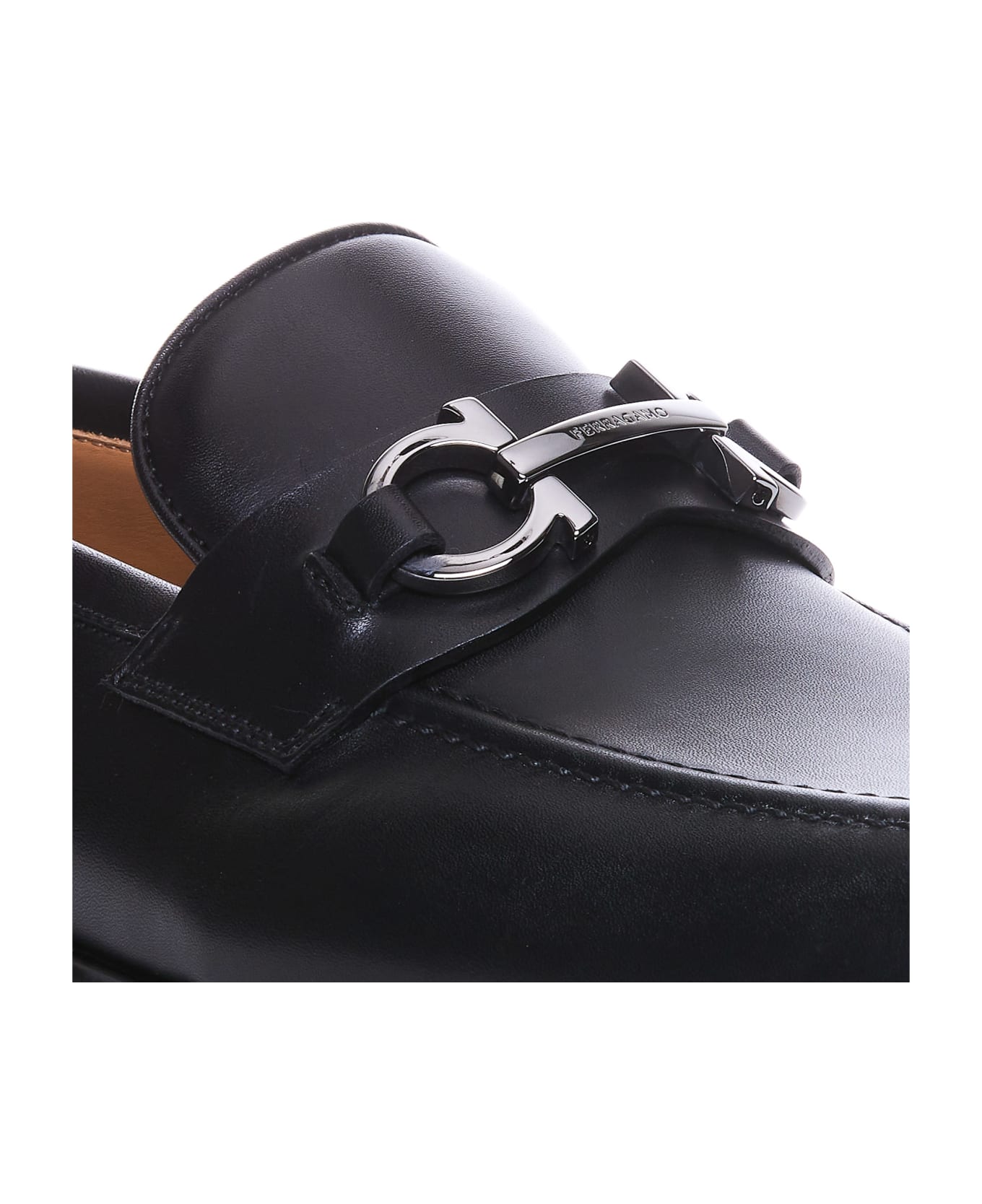 Ferragamo Foster Loafers With Gancini Logo - Black ローファー＆デッキシューズ