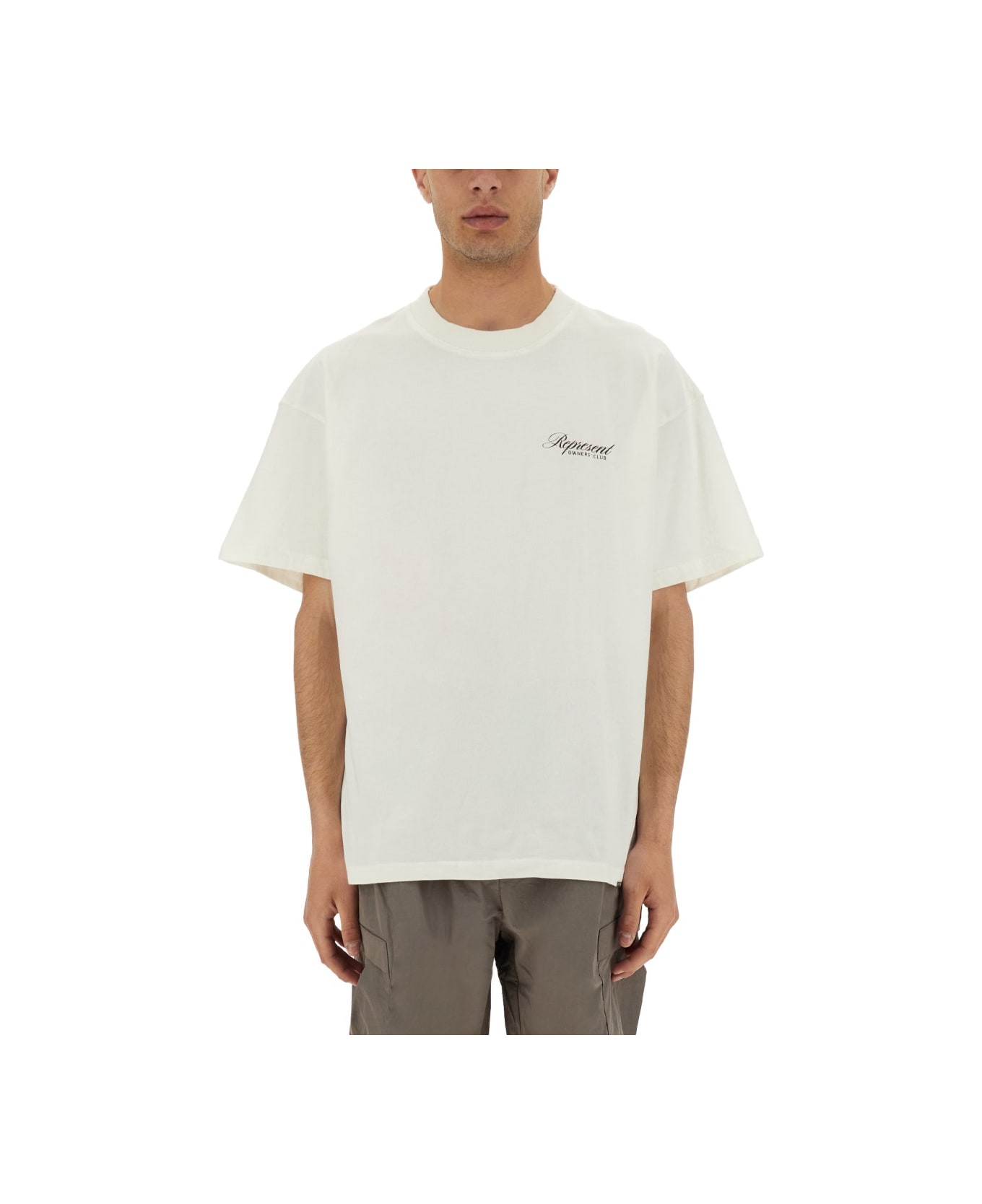 REPRESENT "represent Owners Club Script" T-shirt - WHITE