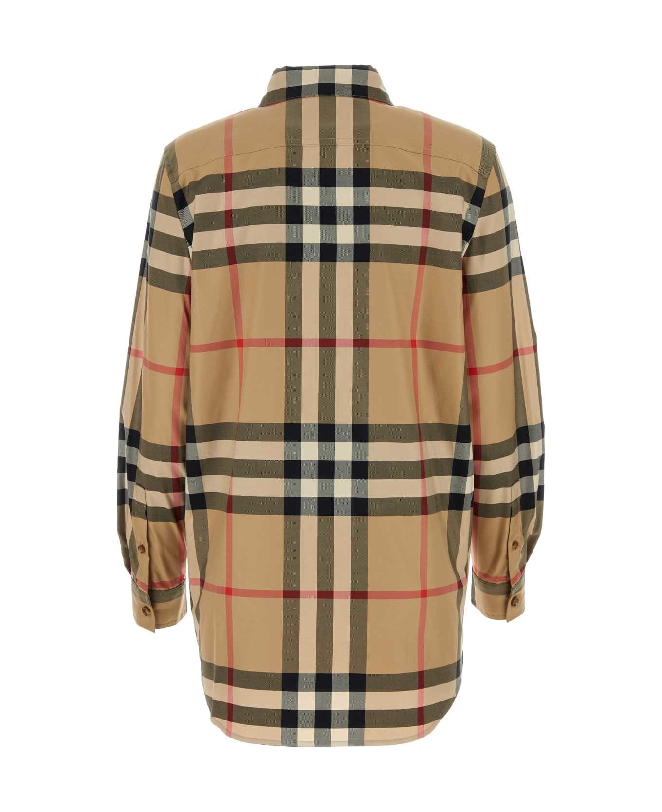 Burberry Embroidered Cotton Shirt - ARCHIVEBEIGEIPCHK