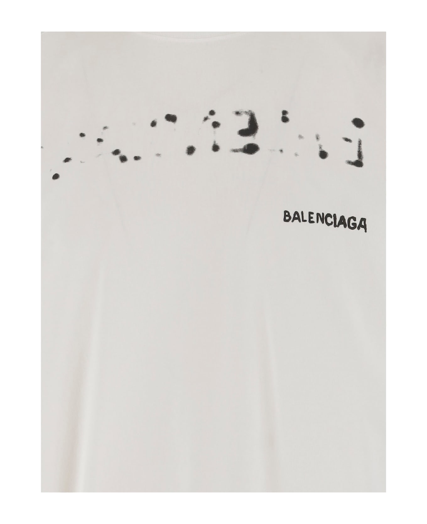 Balenciaga Cotton T-shirt With Logo - White シャツ