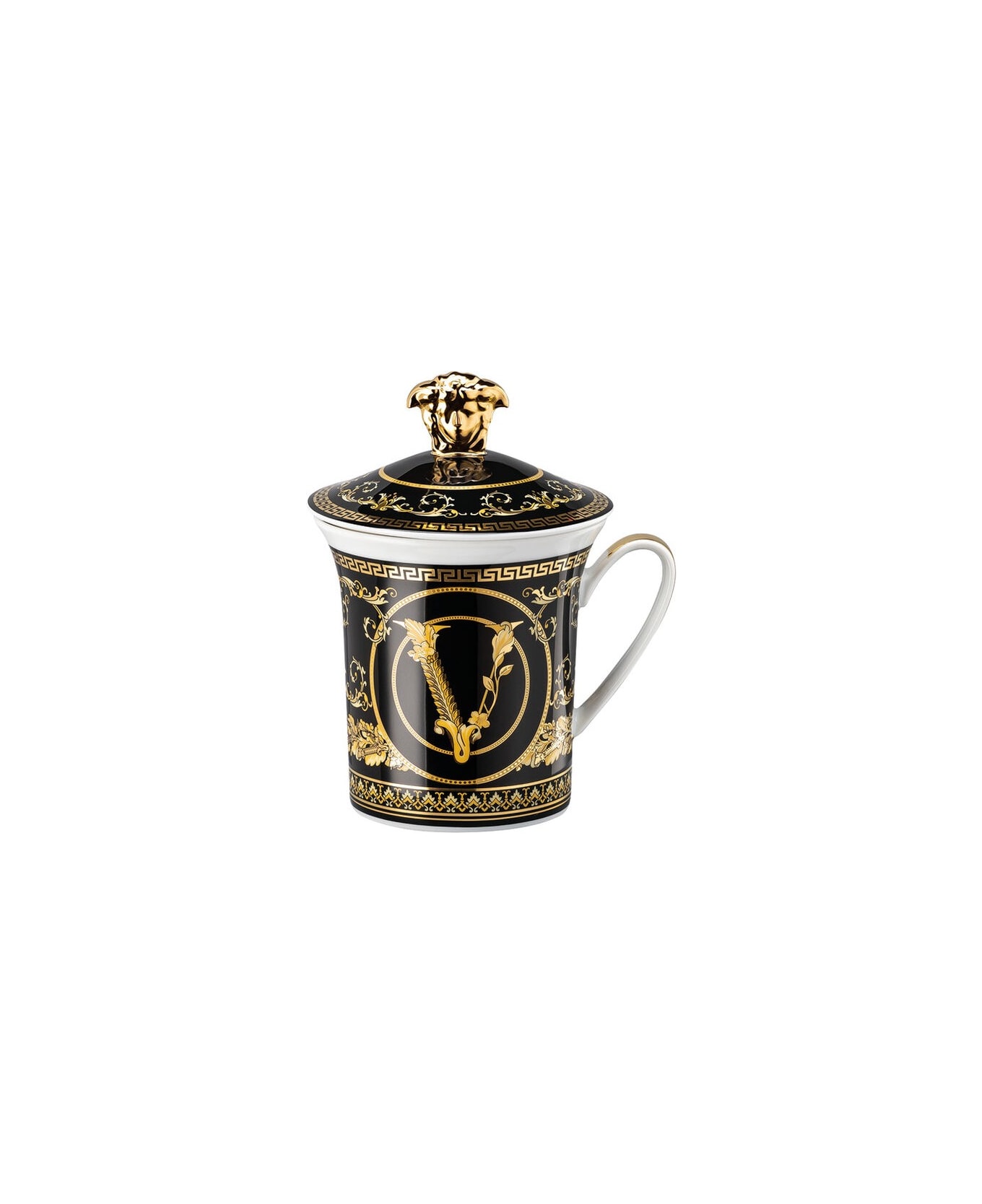 Versace Mug Con Coperchio Virtus Gala Black - Nero