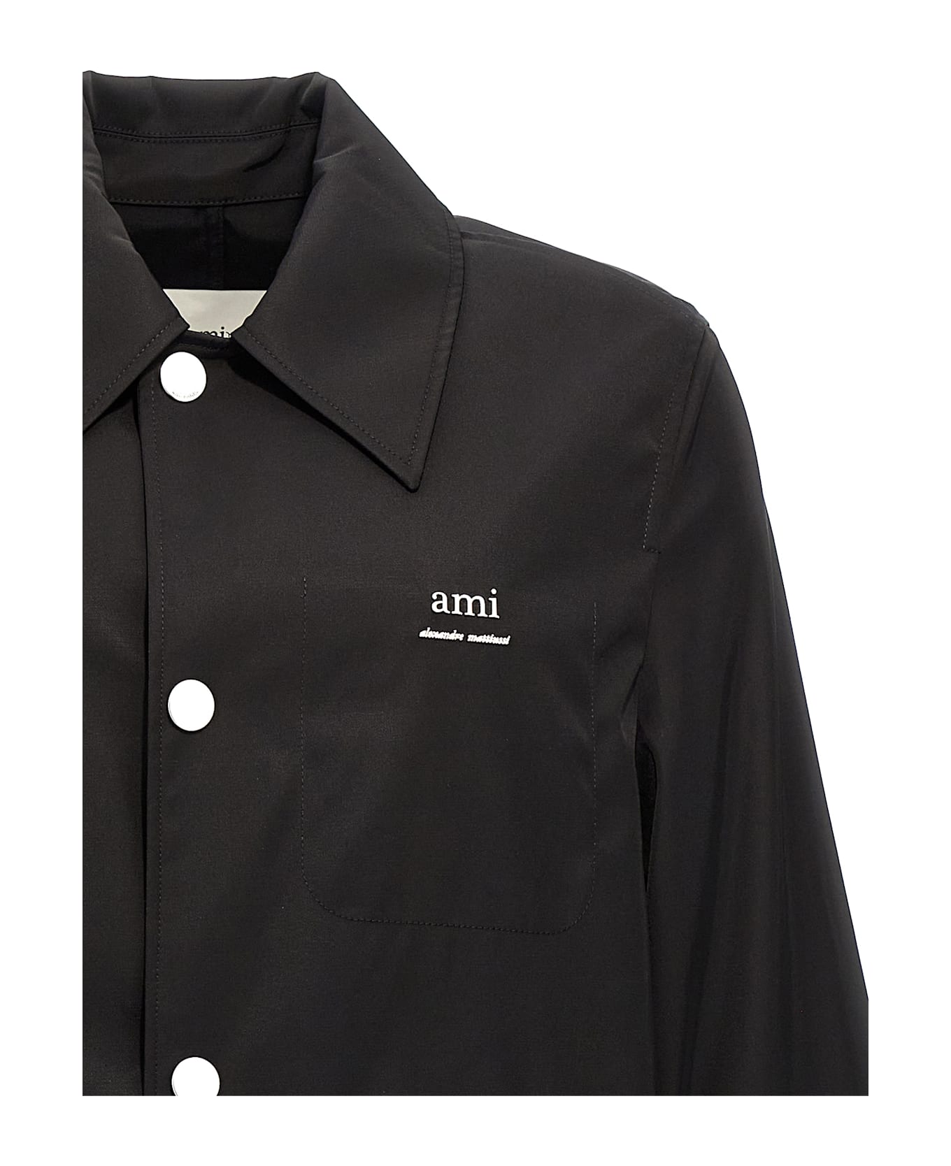 Ami Alexandre Mattiussi Technical Twill Trench Coat - Black  