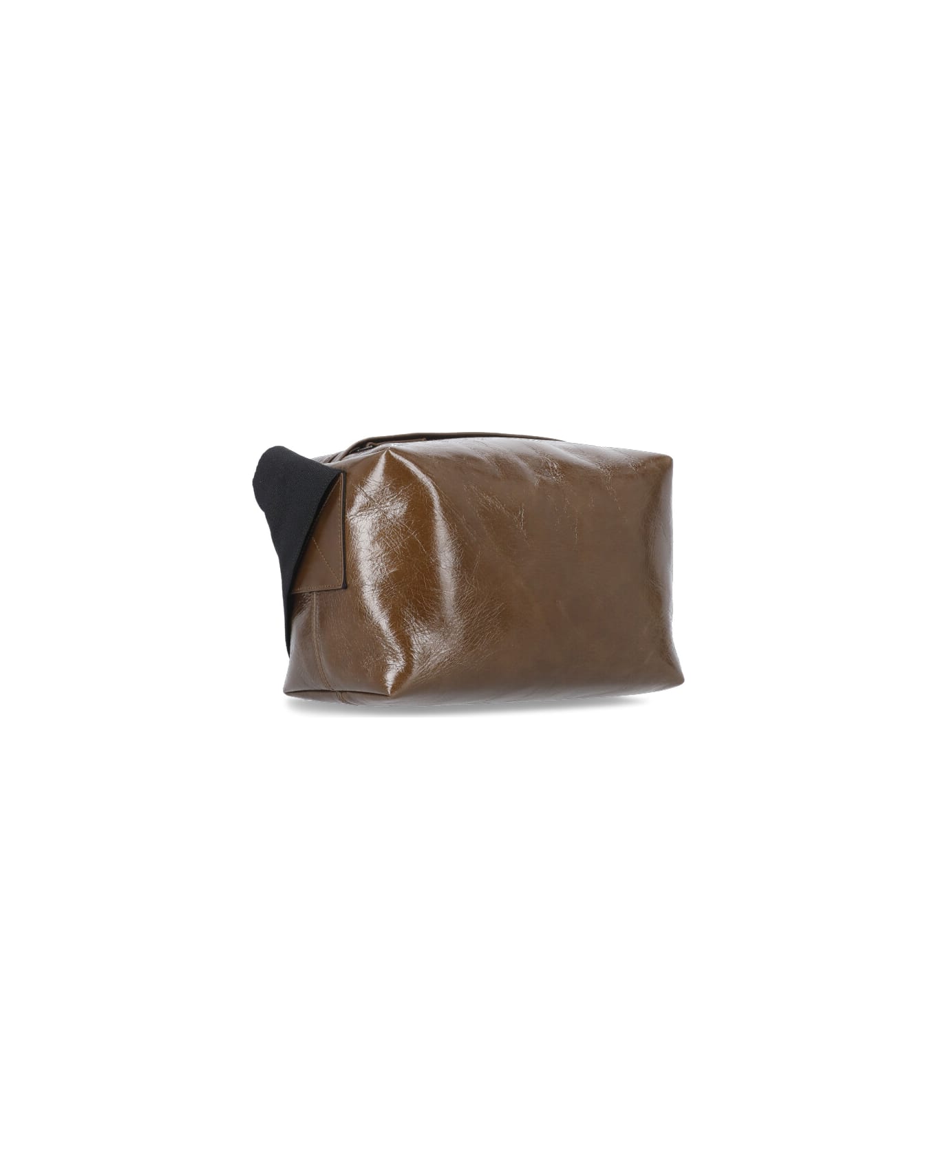 Uma Wang Square Shoulder Bag In Leather - BROWN