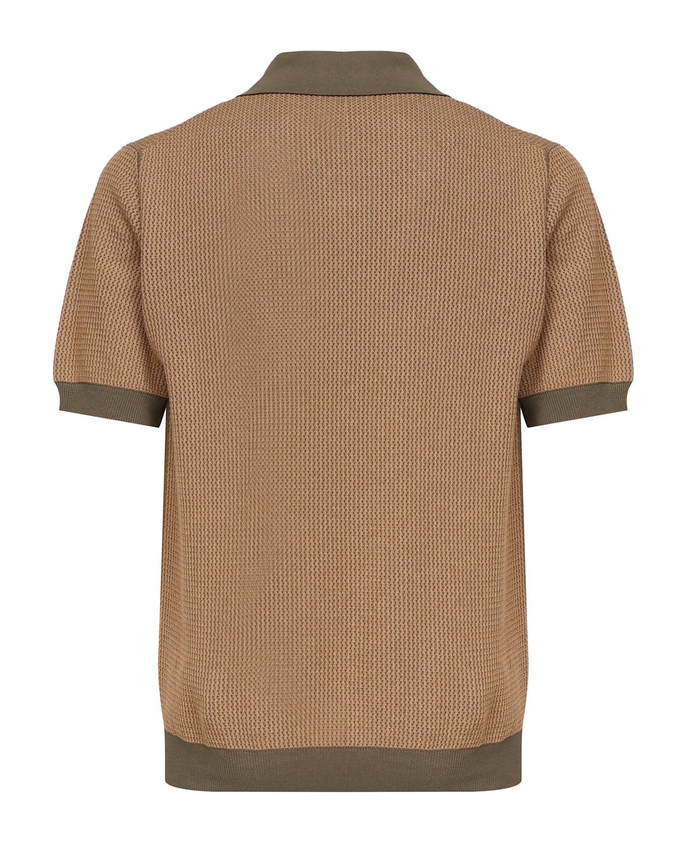 Zanone Cotton Crêpe Polo - Beige
