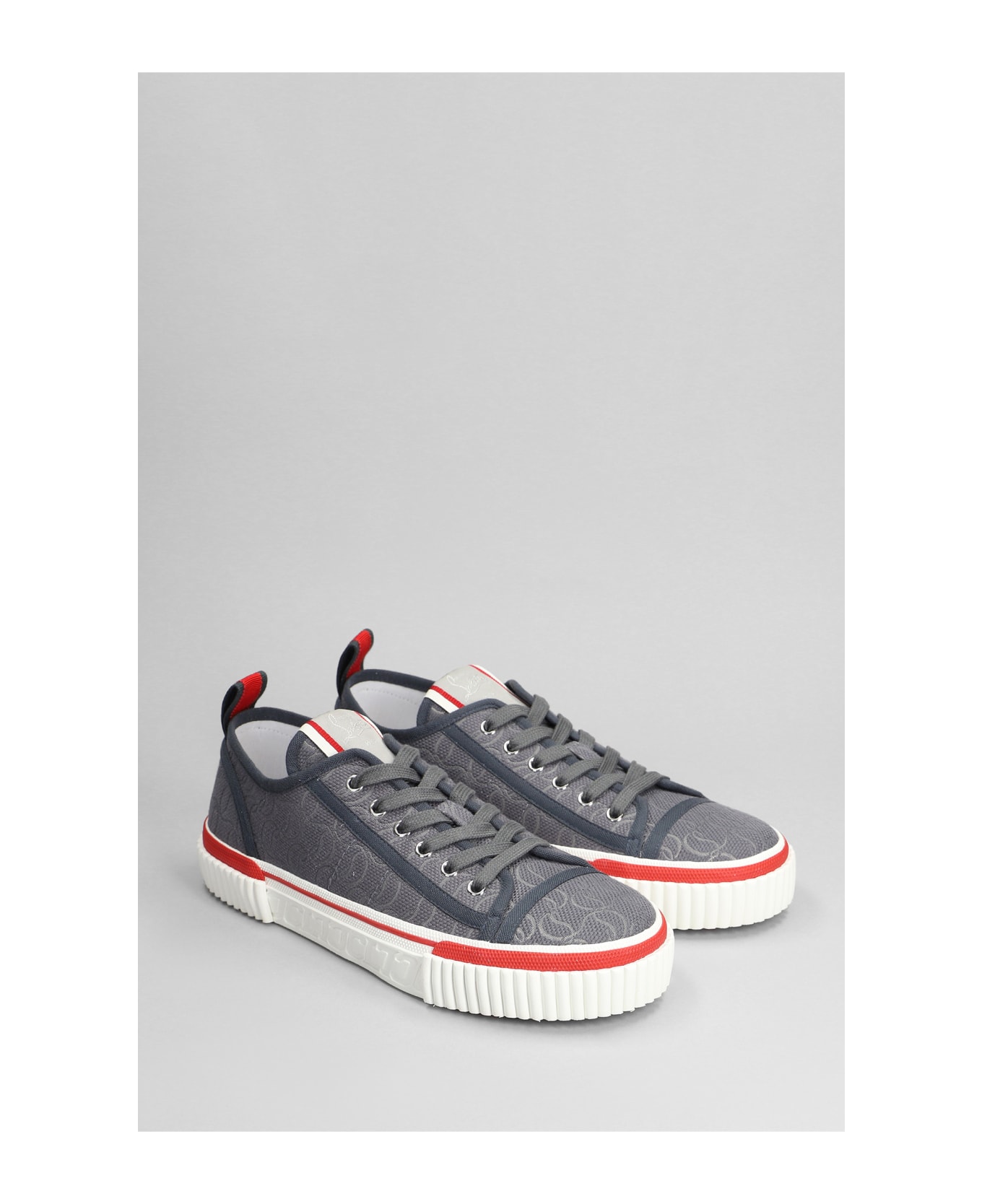 Christian Louboutin Pedro Junior Sneakers In Blue Cotton - blue