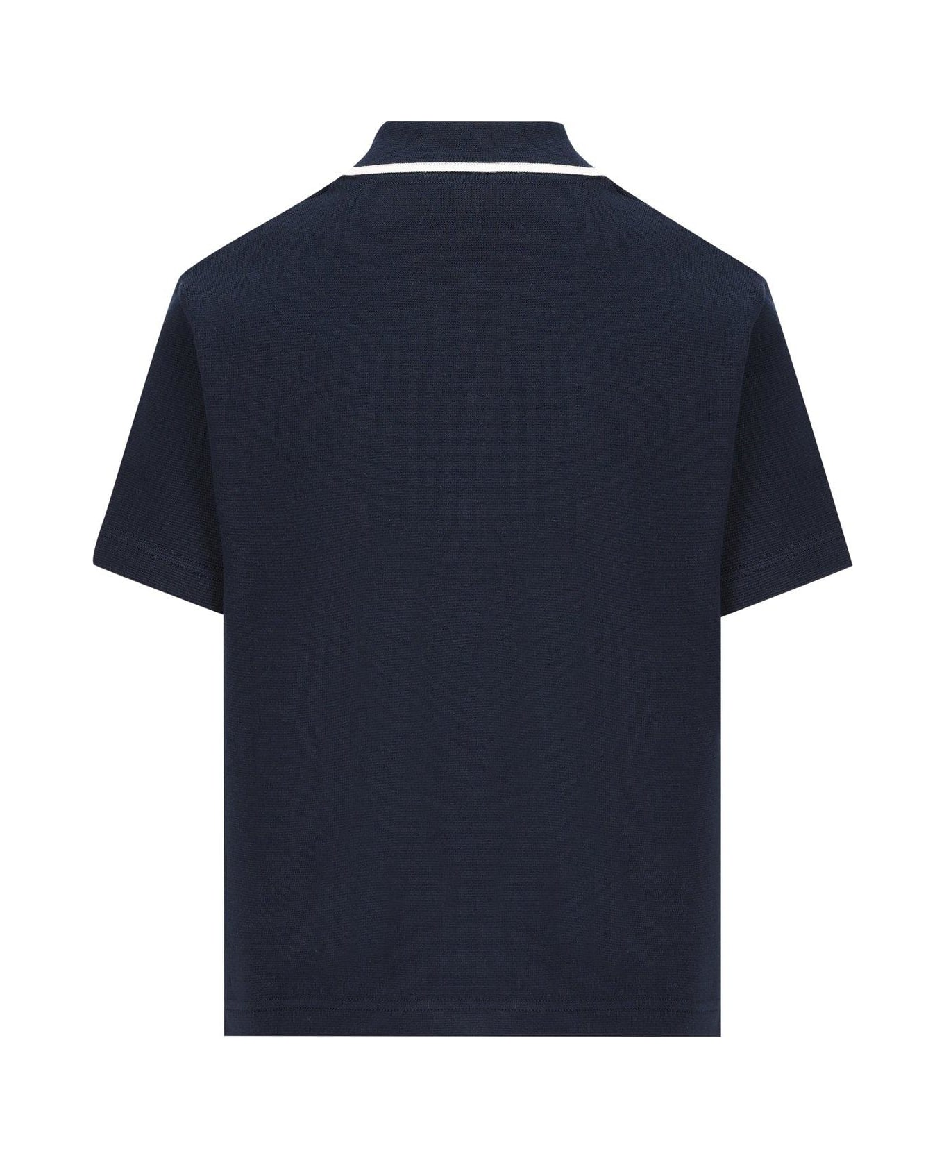 Valentino Button Detailed Short-sleeved Polo Shirt - Blue