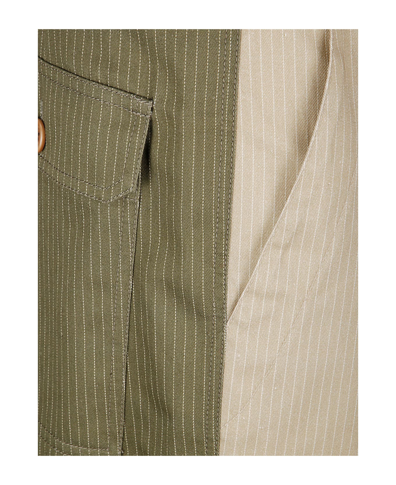 Jejia Camille Pant - BEIGE AND OLIVE STRIPES