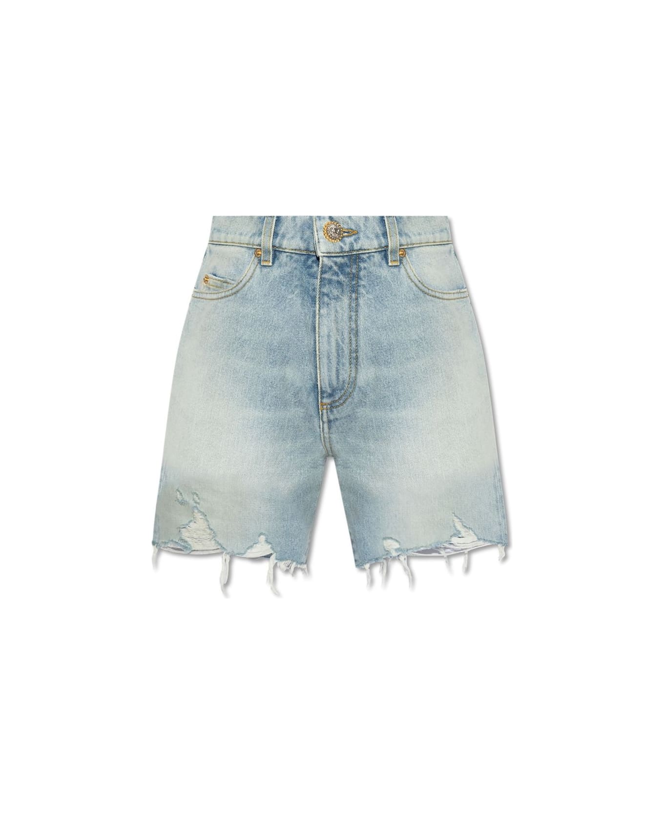 Balmain Raw-cut Denim Shorts