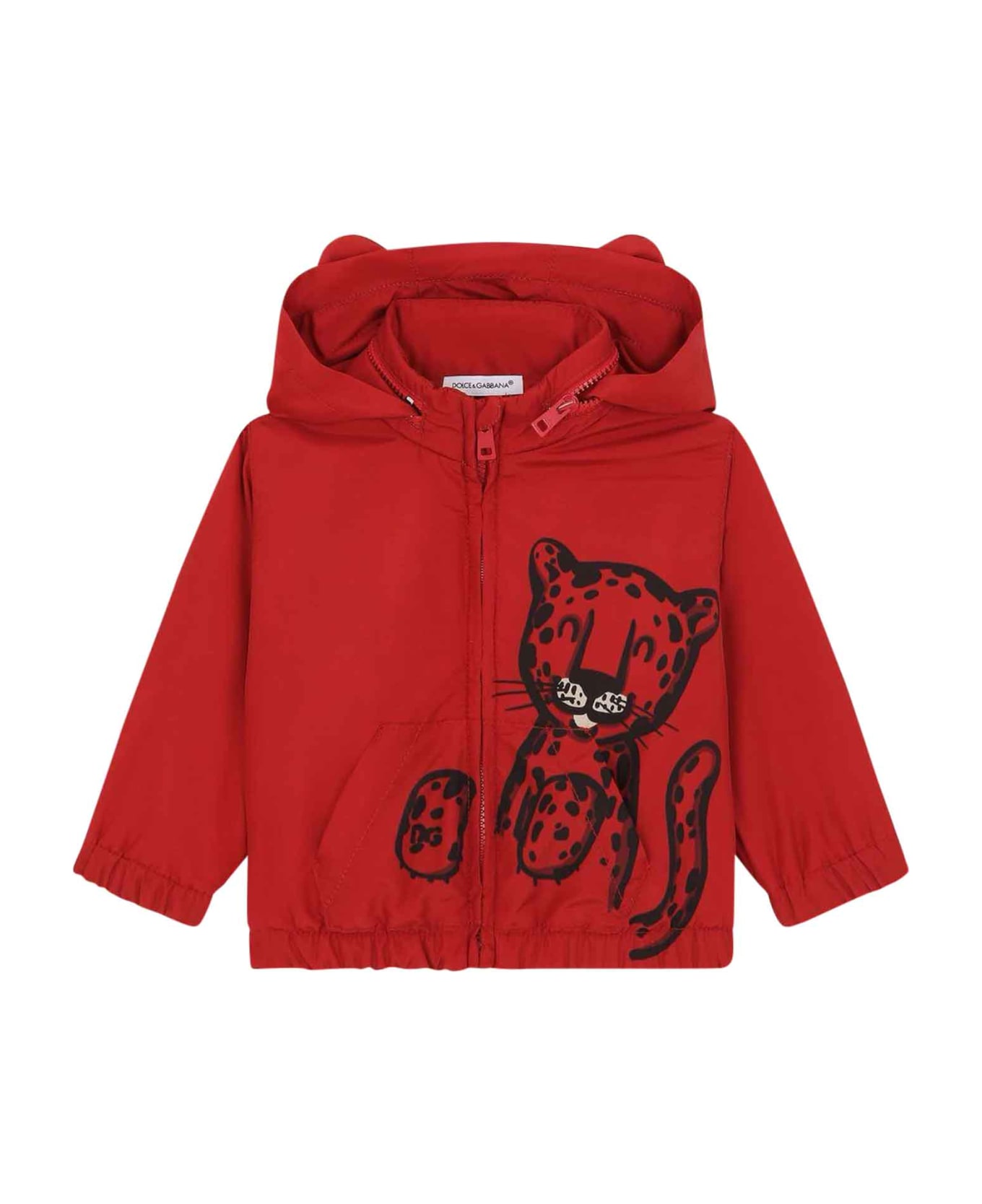 Dolce & Gabbana Red Newborn Sweatshirt - Leopardato