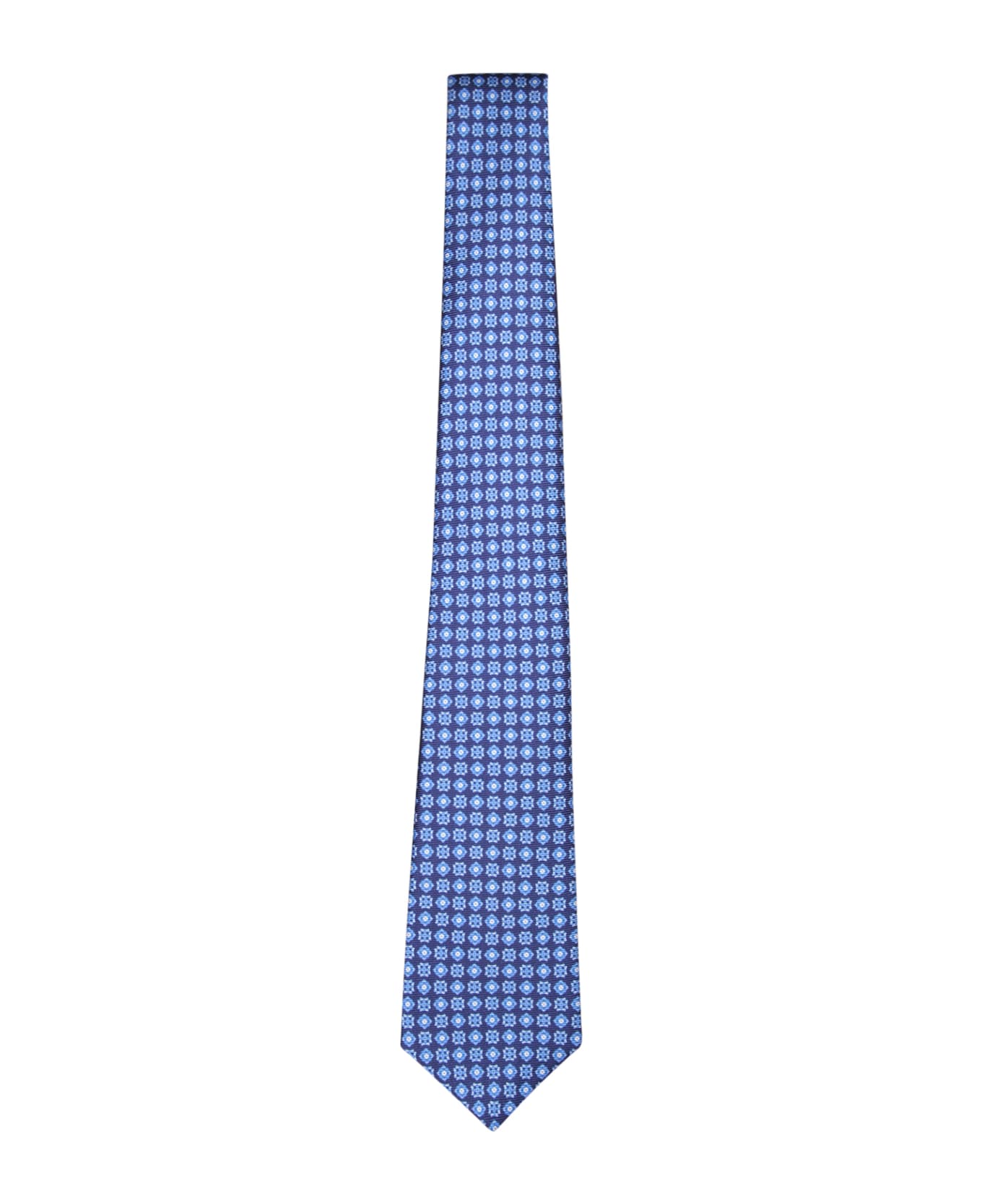 Kiton Blue Patterned Tie - Blue