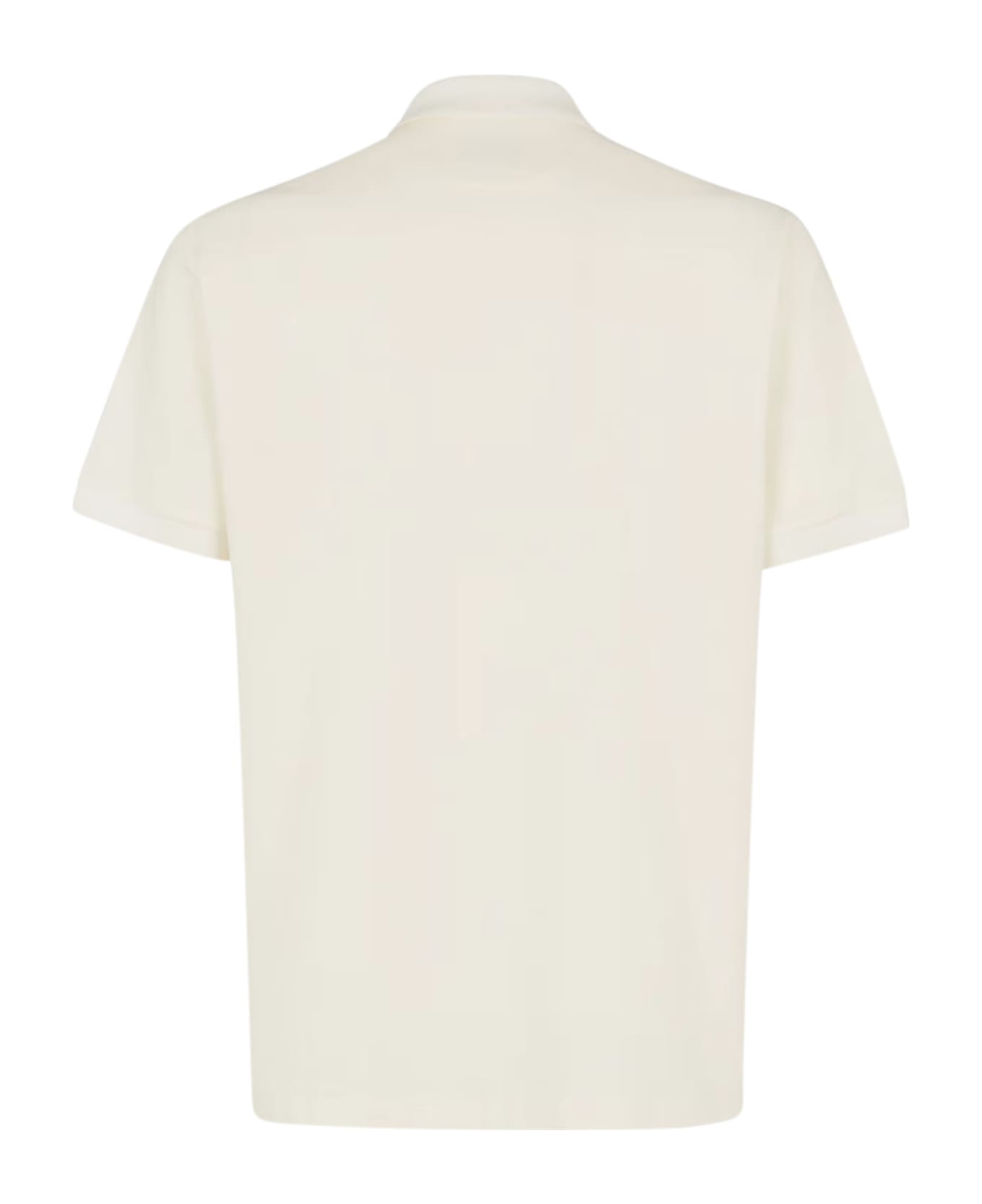 Fendi White Cotton Polo Shirt - Nude & Neutrals