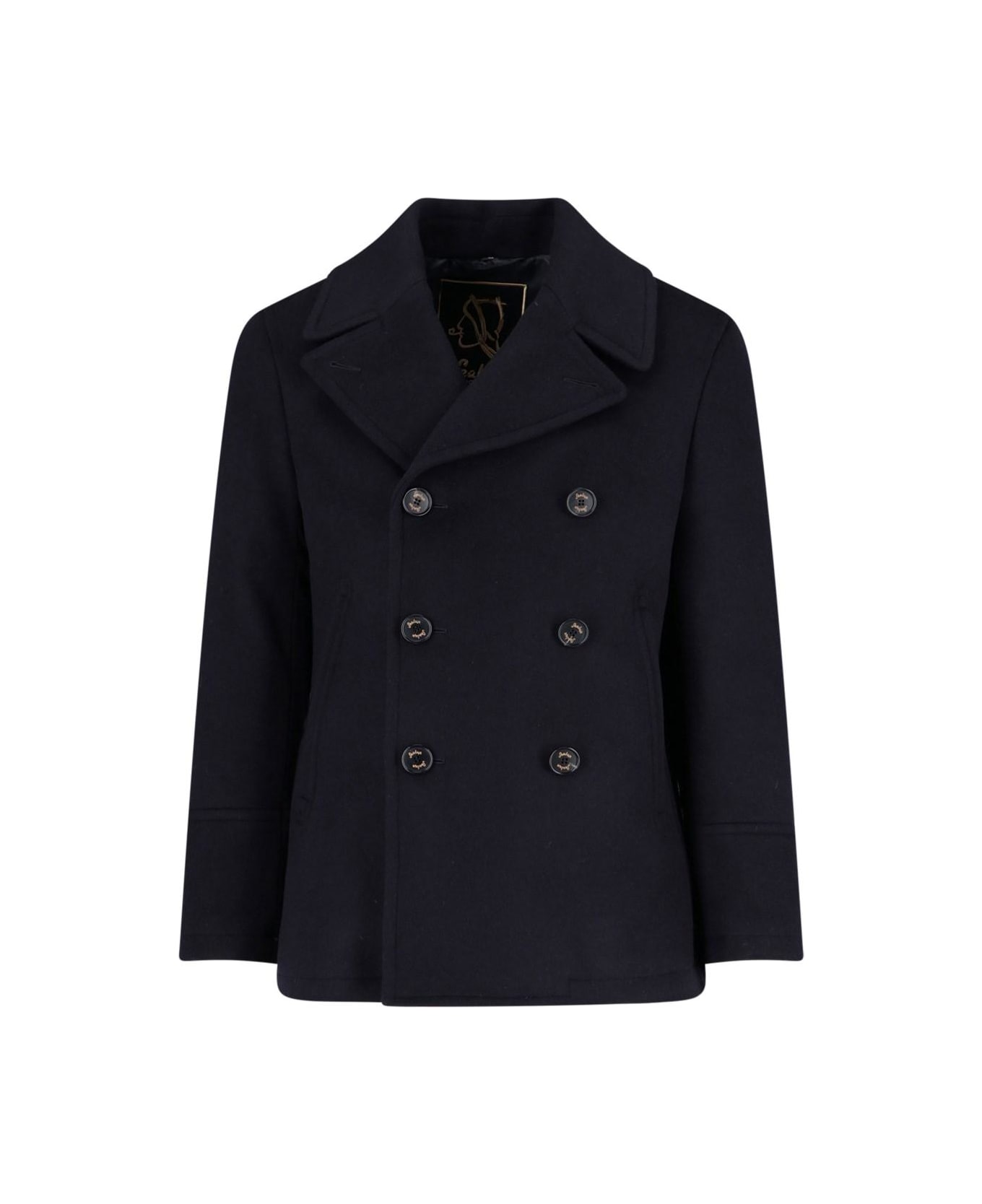 Sealup Double-breasted Short Coat - BLUE