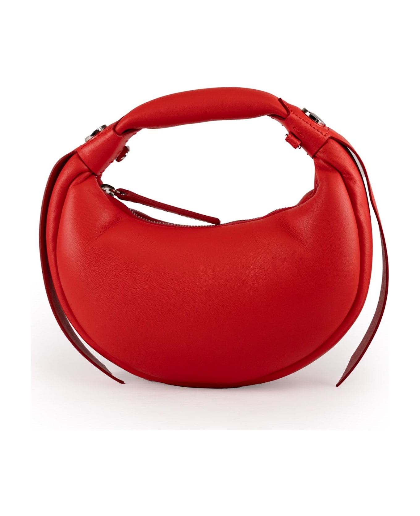 Hogan Bam Bam Mini Hobo Bag In Leather - Rosso