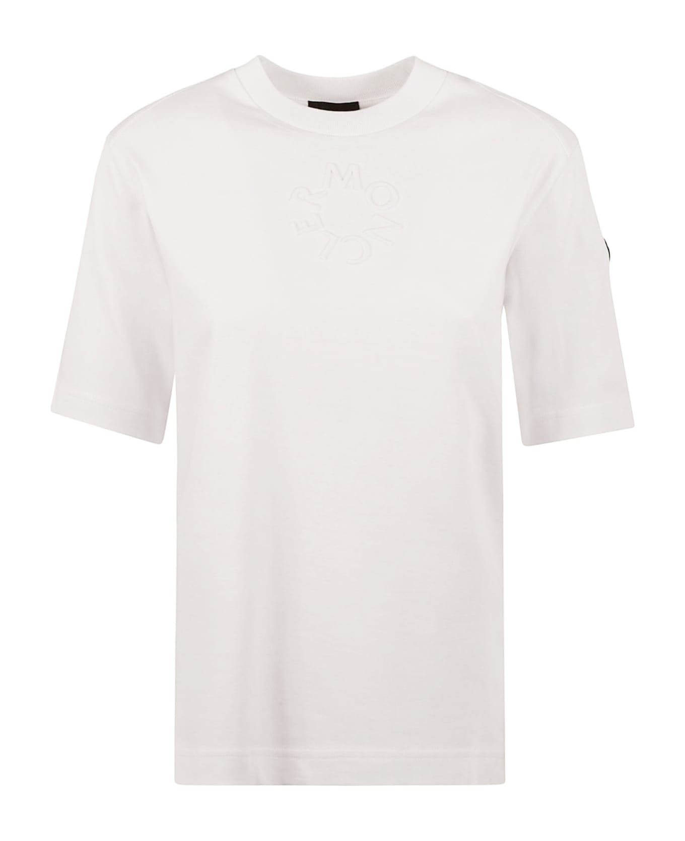 Moncler Logo Embroidered Regular T-shirt - White