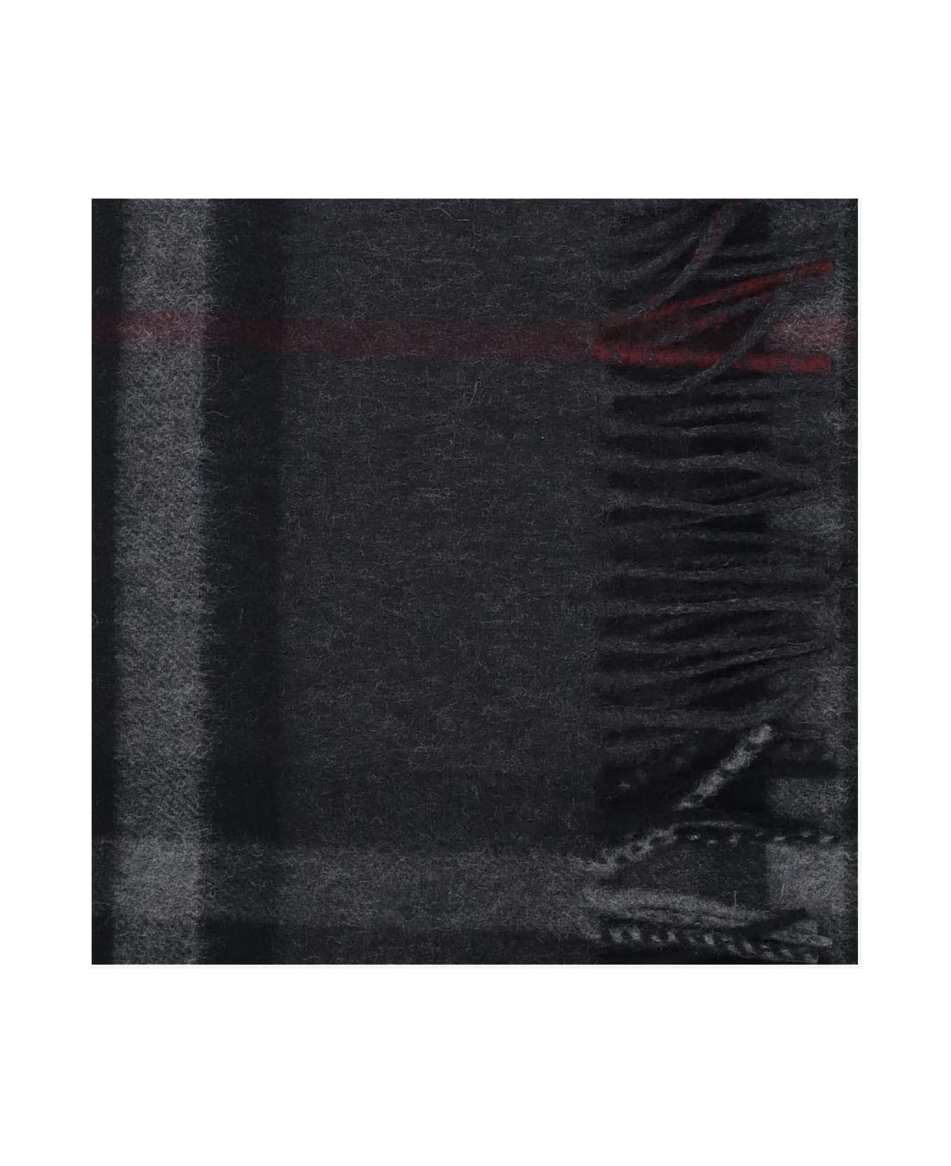 Burberry Cashmere Scarf With Check Pattern - GREY
