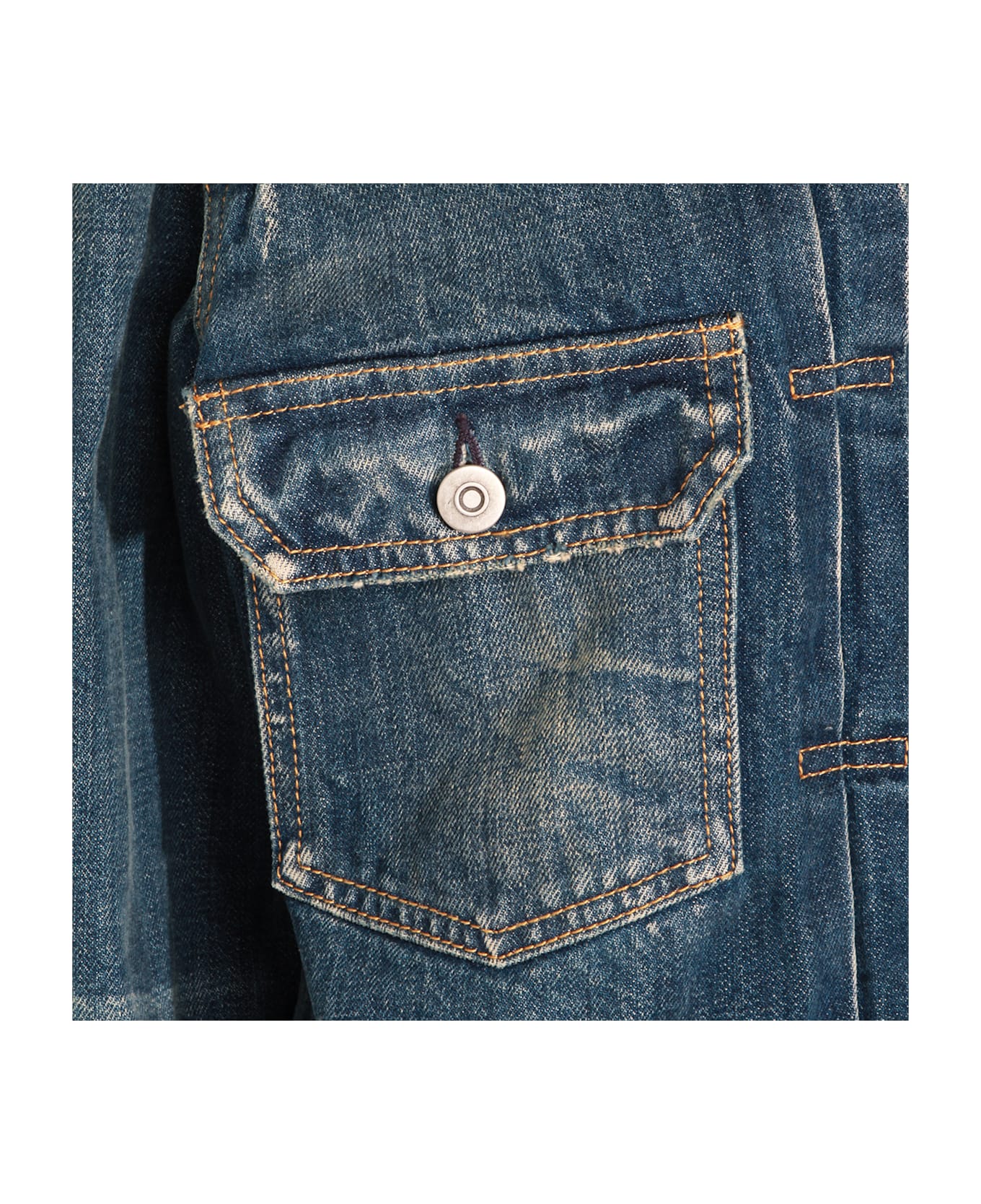 Maison Margiela Blue Wash Cotton Denim Jacket - Blue