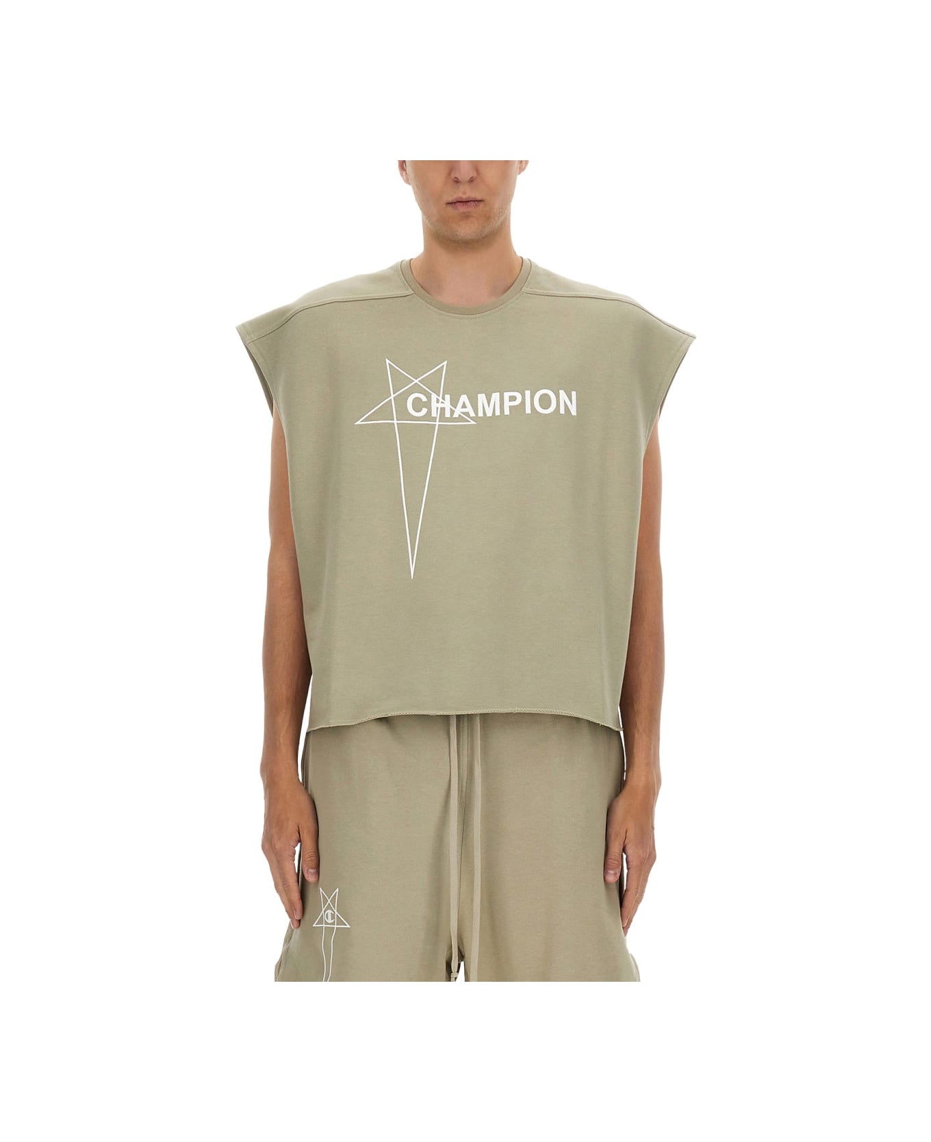 Rick Owens x Champion Cropped Micro Tatlin T-shirt - BEIGE