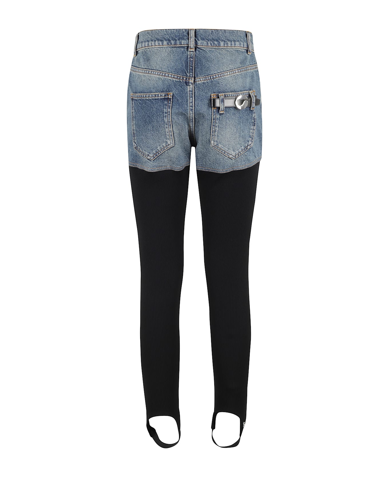 Coperni Hybrid Rib Denim Pants - Black Blue Vintage Bklblu