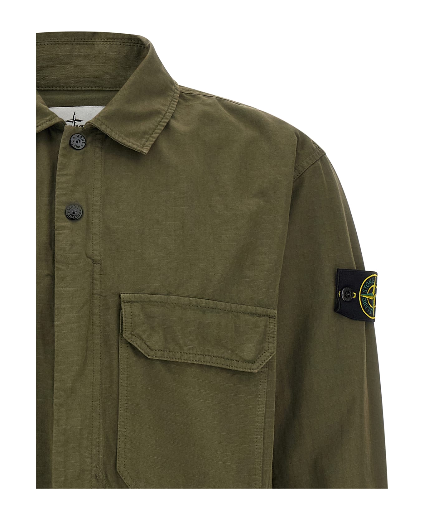 Stone Island Raw Cotton Overshirt - Green