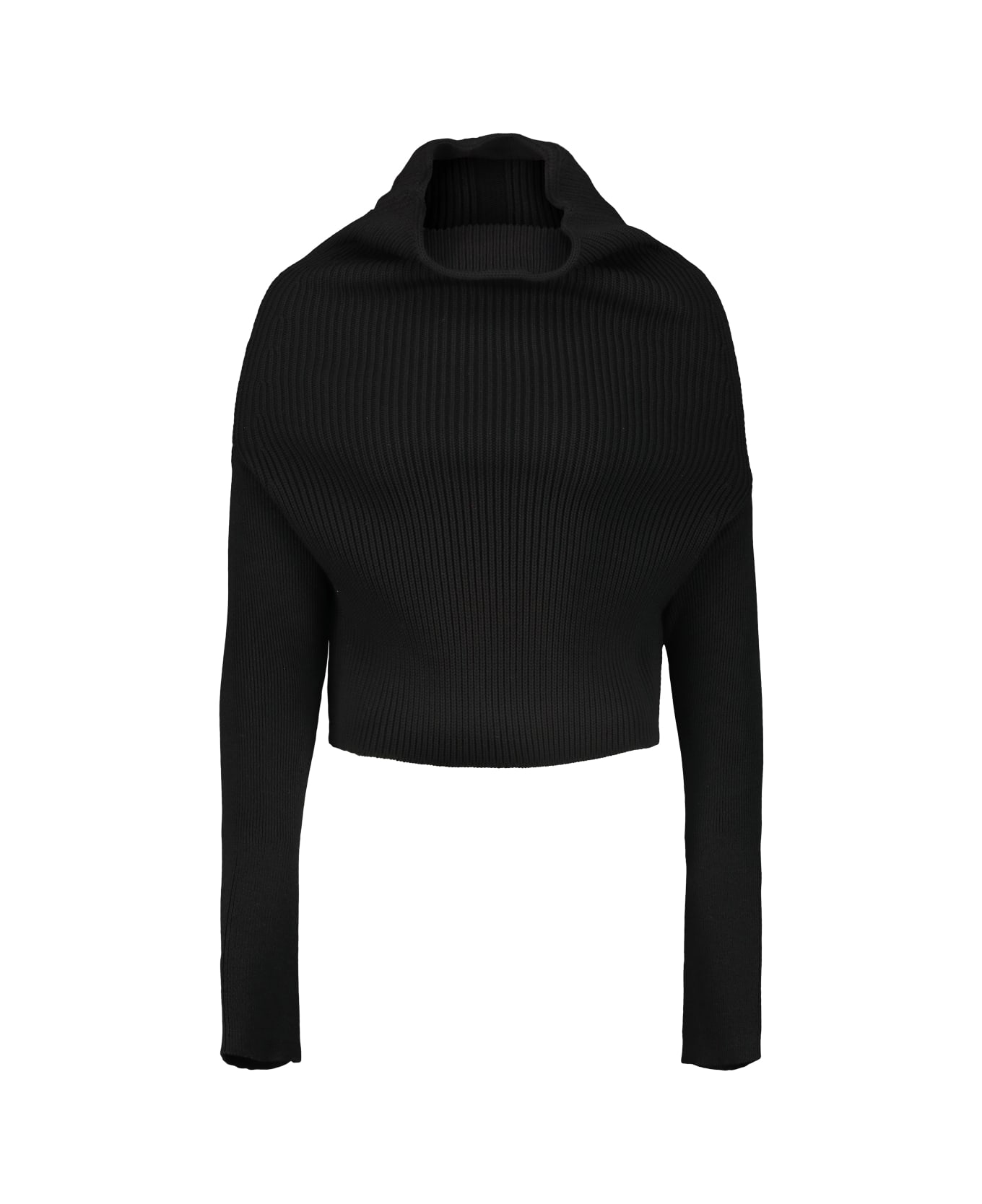 Rick Owens Ls Cowl Sweater - Black ニットウェア