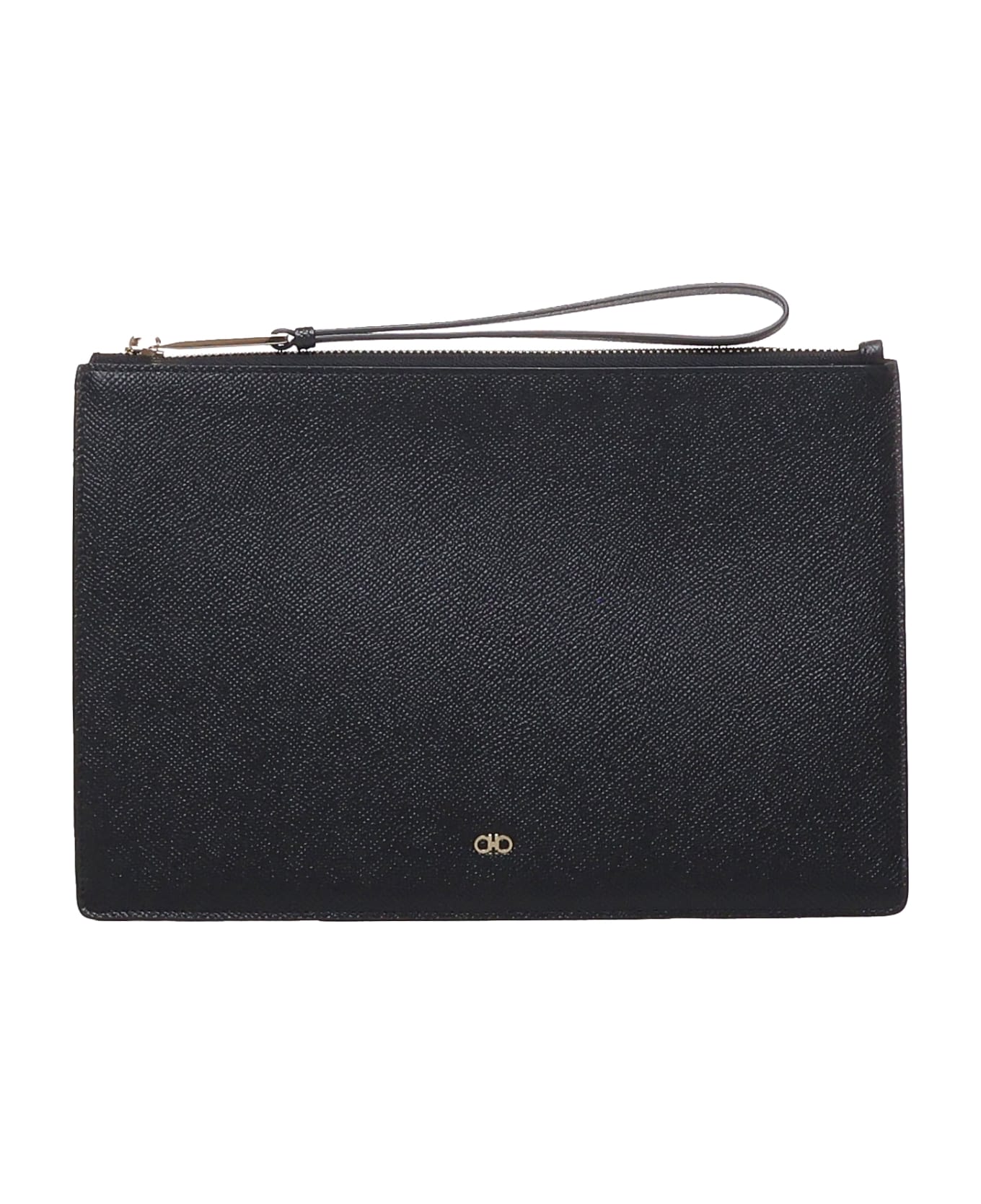 Ferragamo Calfskin Clutch Bag - Black