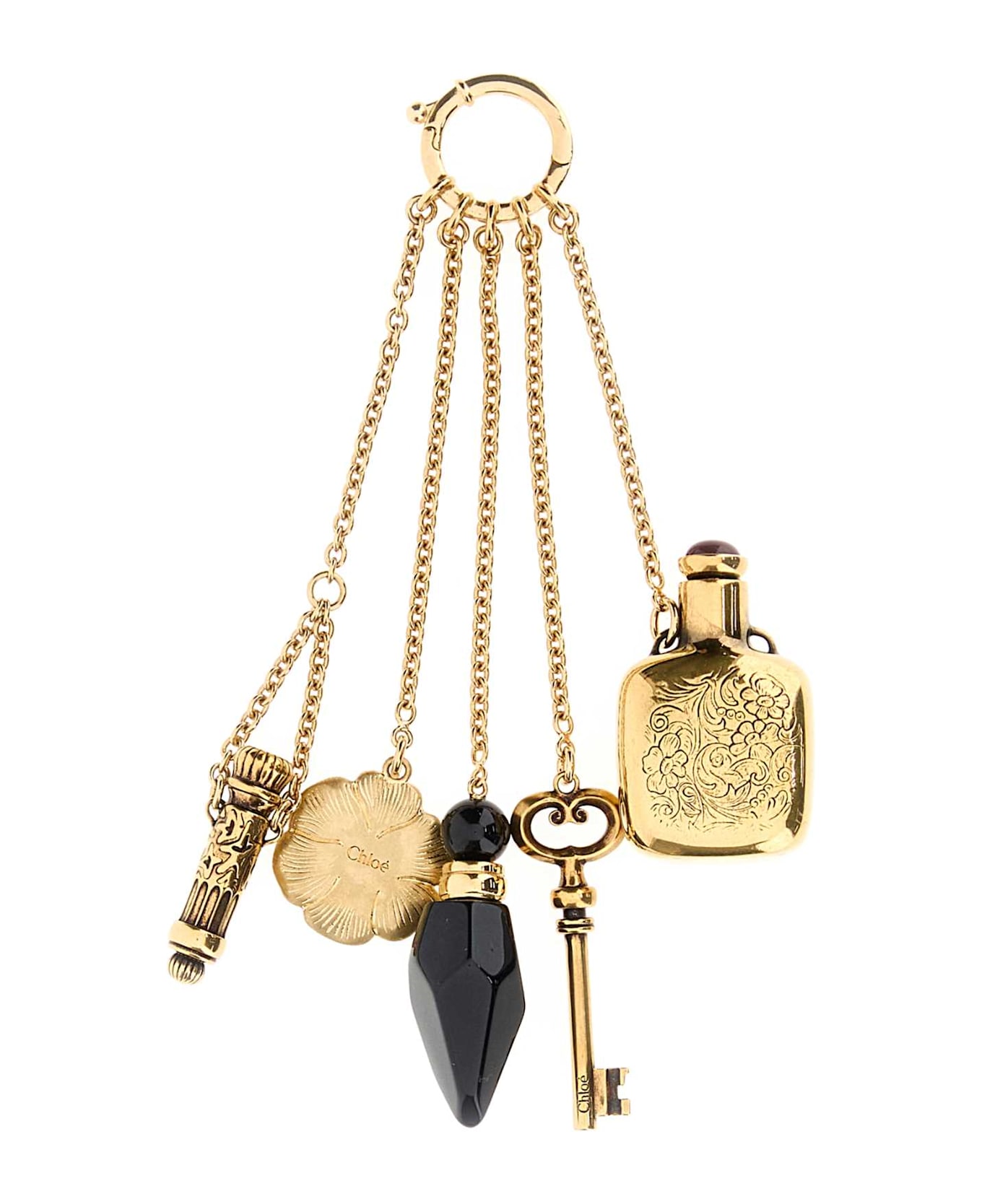Chloé Gold Metal Charm - GOLDANDBLACK