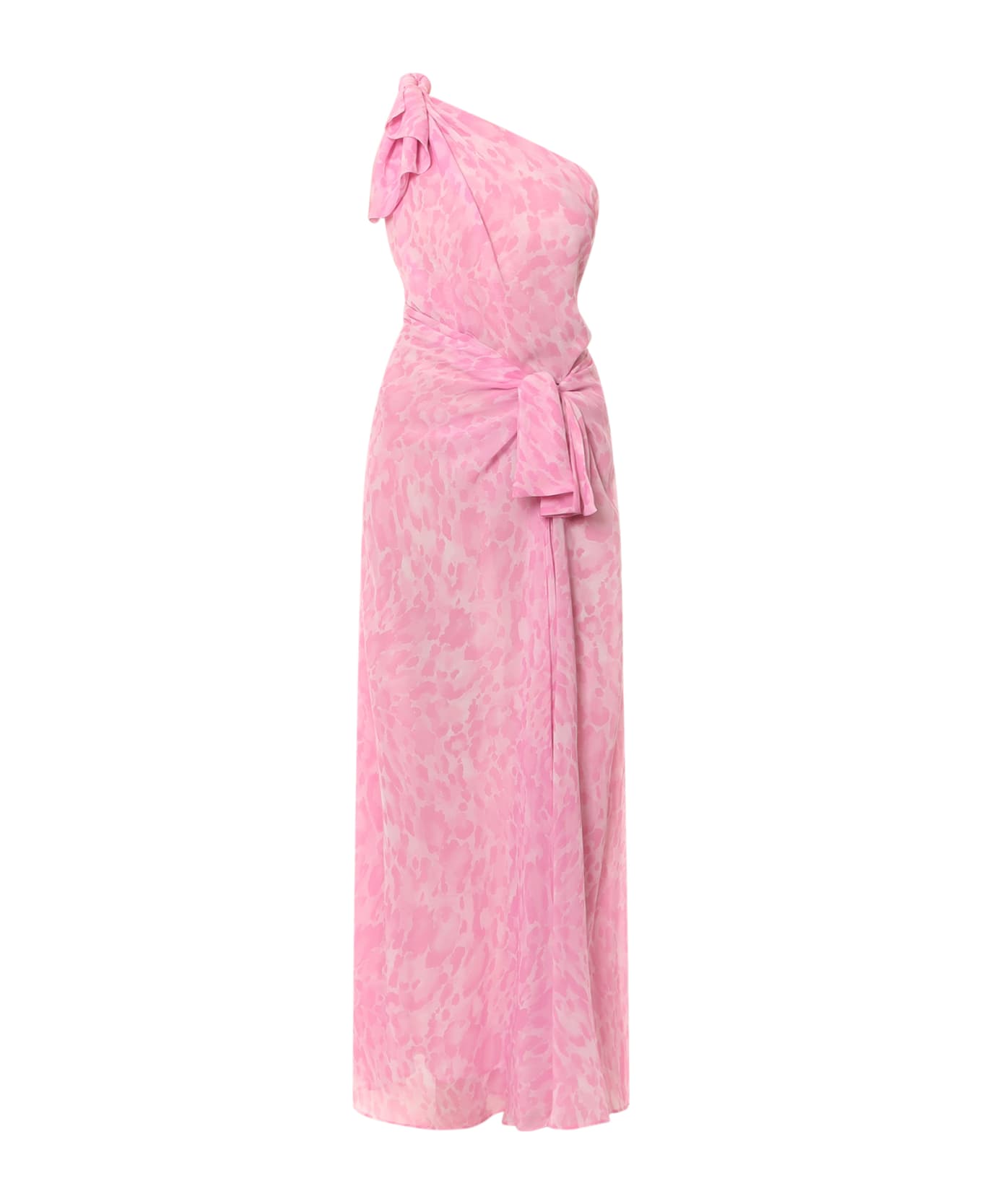 Pinko Animal-printed One-shoulder Draped Gown - Pink ワンピース＆ドレス