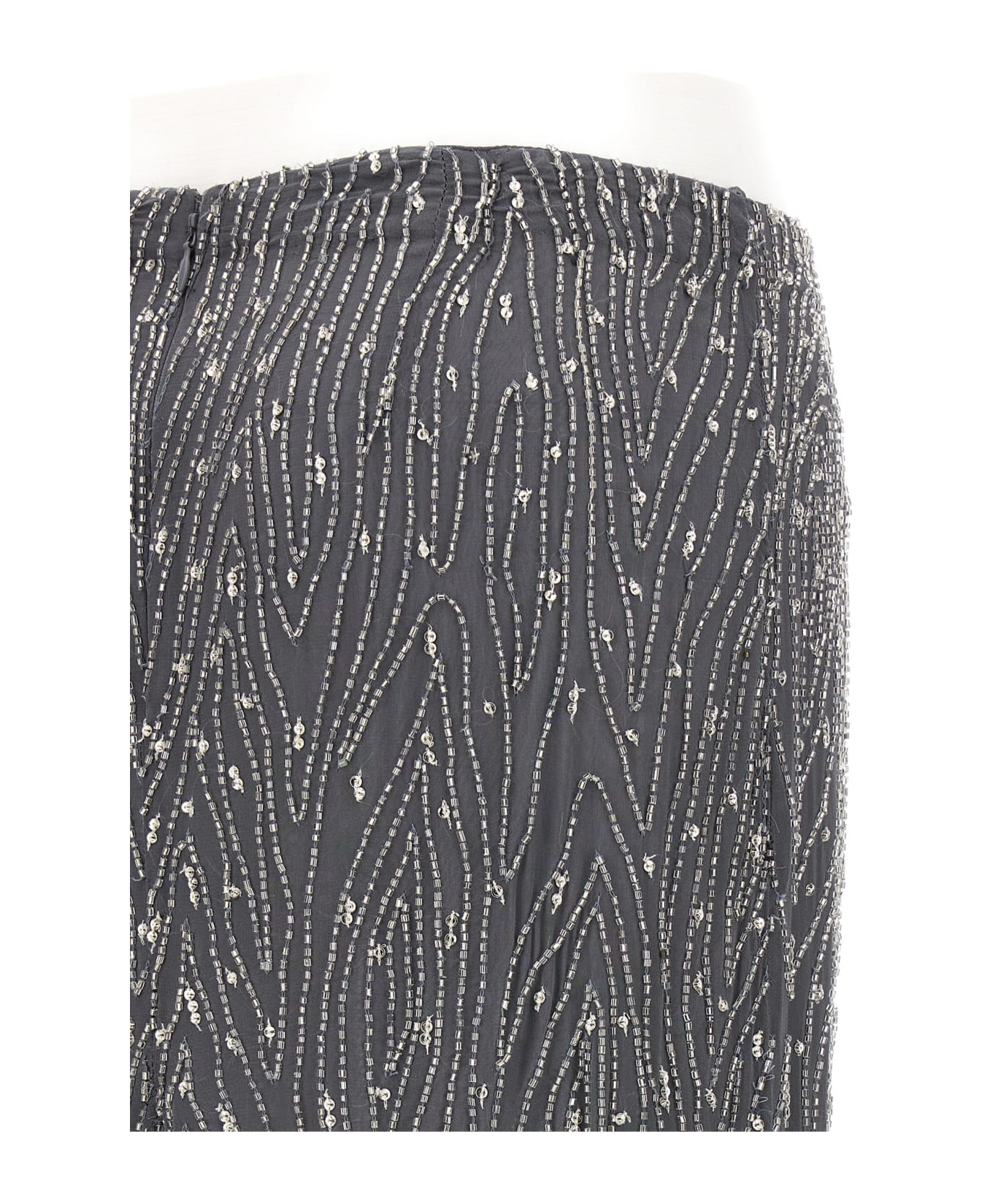 Parosh Beads And Sequins Skirt - Gray