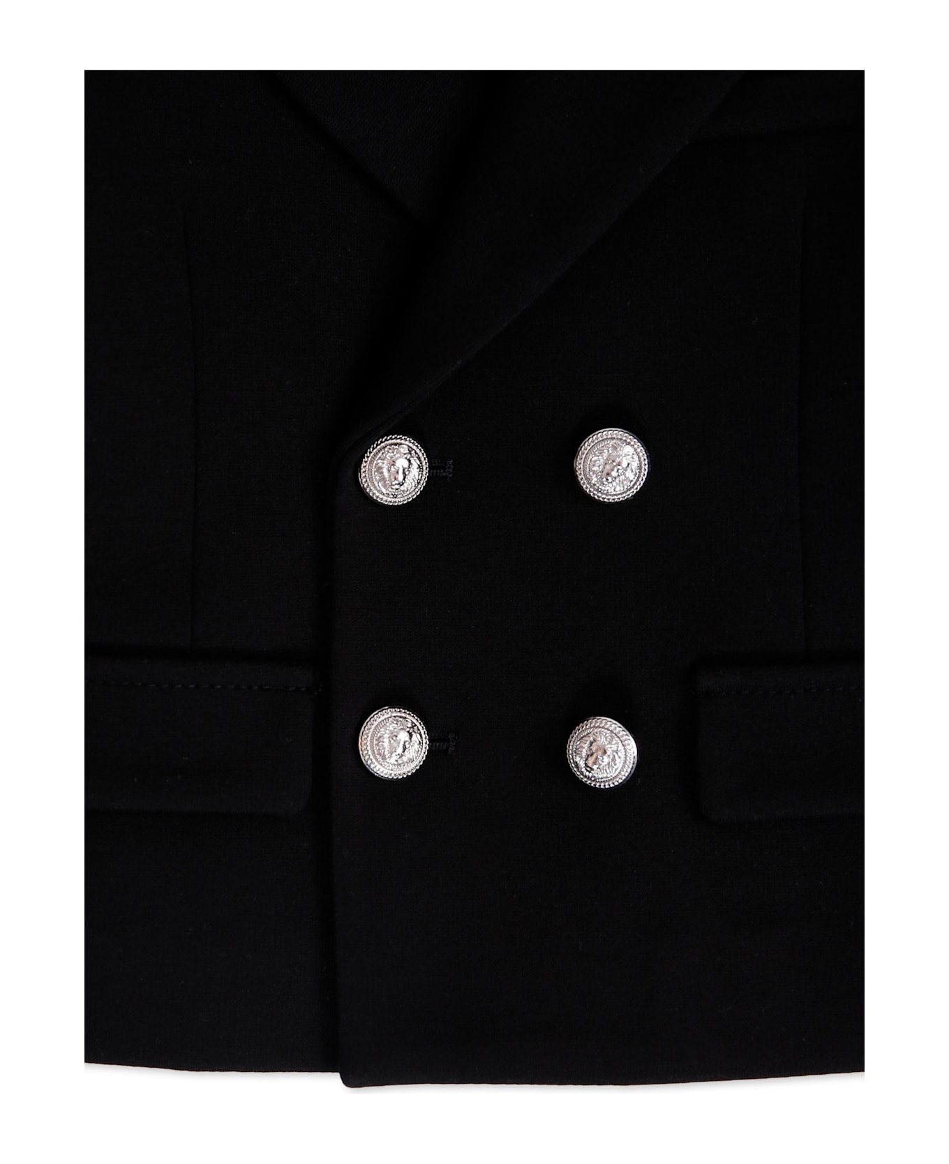 Balmain Black Jacket For Baby Boy With Labyrinth - Black