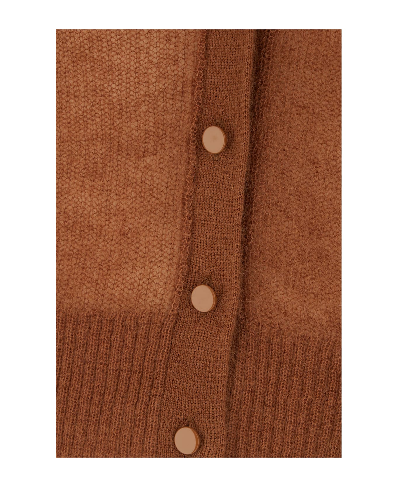 Max Mara Studio Brown Nylon Blend Cardigan - Cuoio