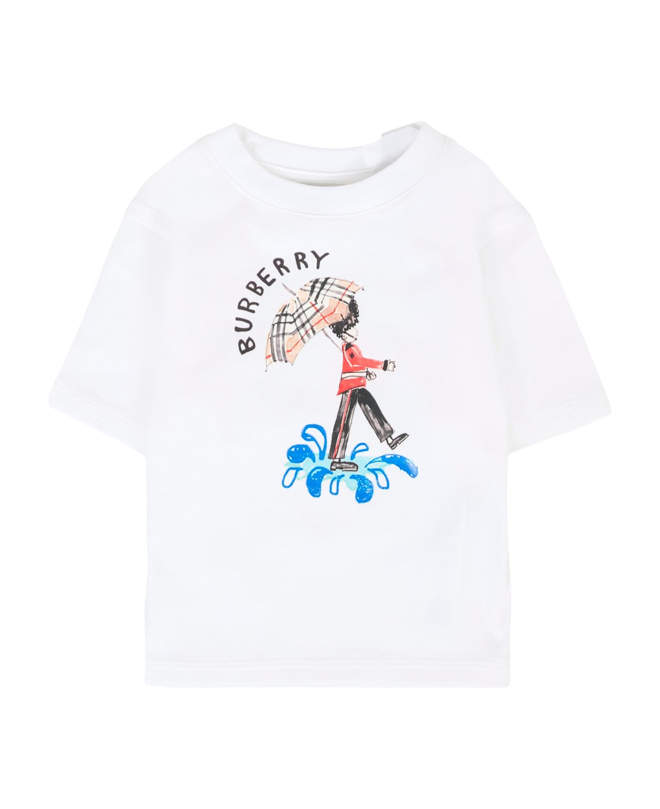 Burberry White T-shirt For Babykids With Toy Soldier - White