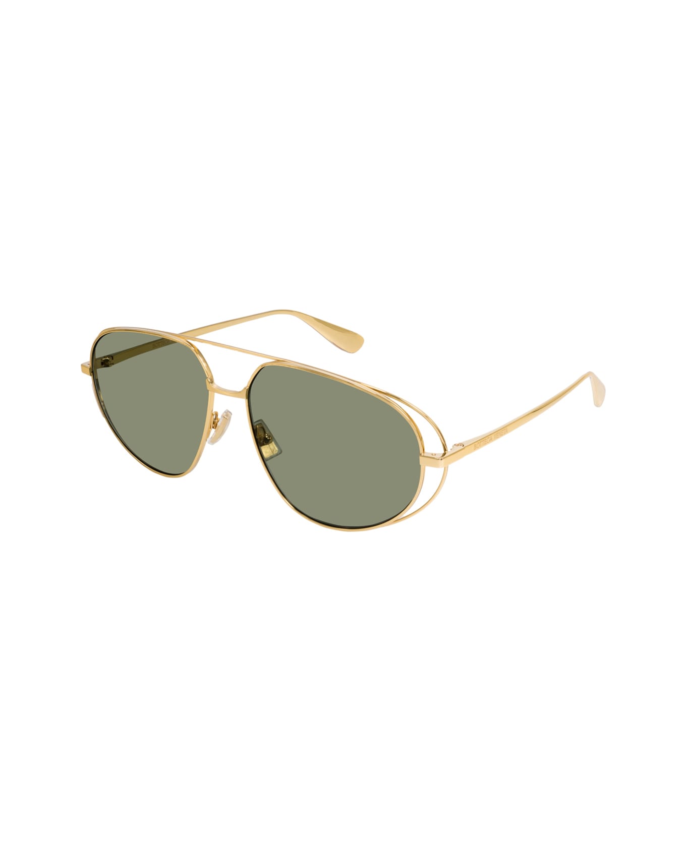 Bottega Veneta Eyewear Bottega Veneta Bv1344s 001 Gold Green Sunglasses - Oro