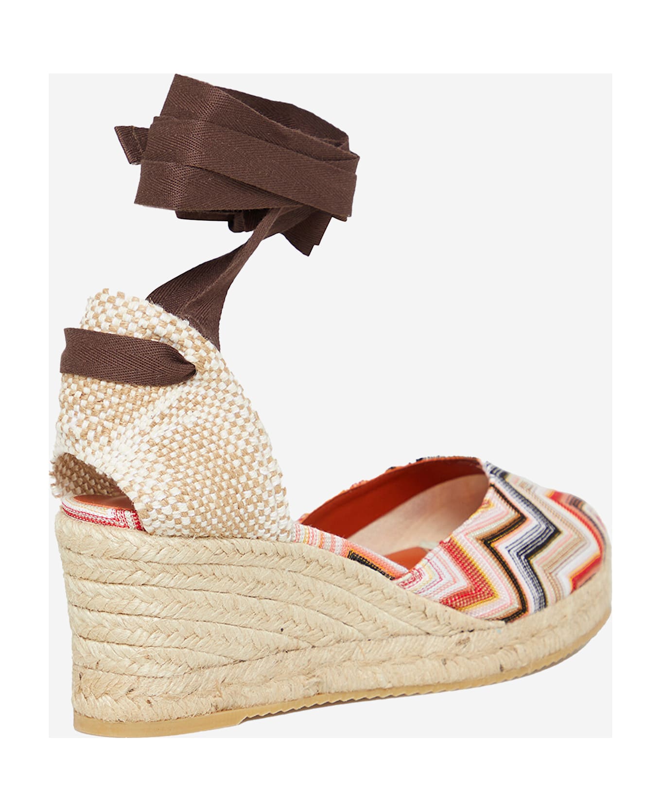 Missoni Espadrilles Zig Zag Pattern With High Wedge - Red