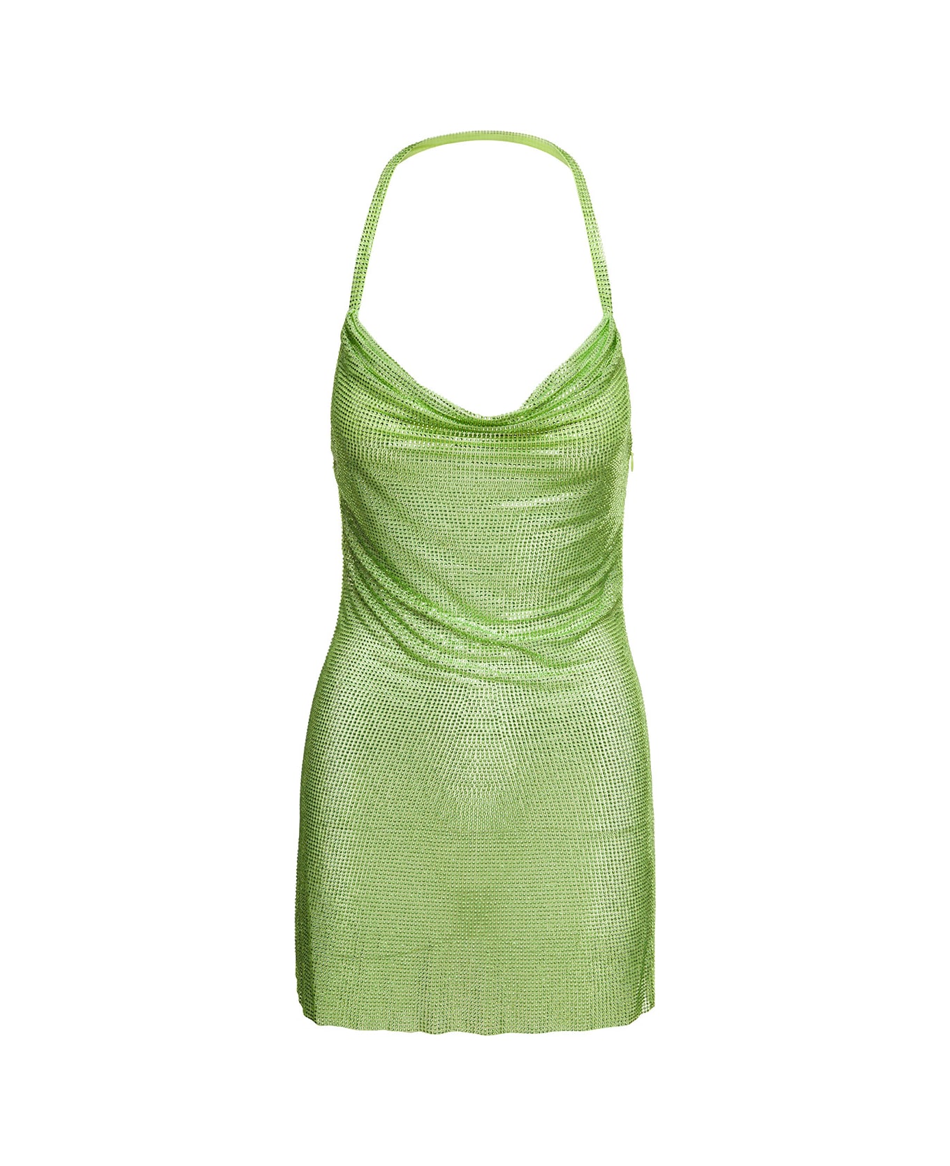 Giuseppe di Morabito Green Halterneck Backless Cowl Effect Minidress In Polyamide Woman - Green