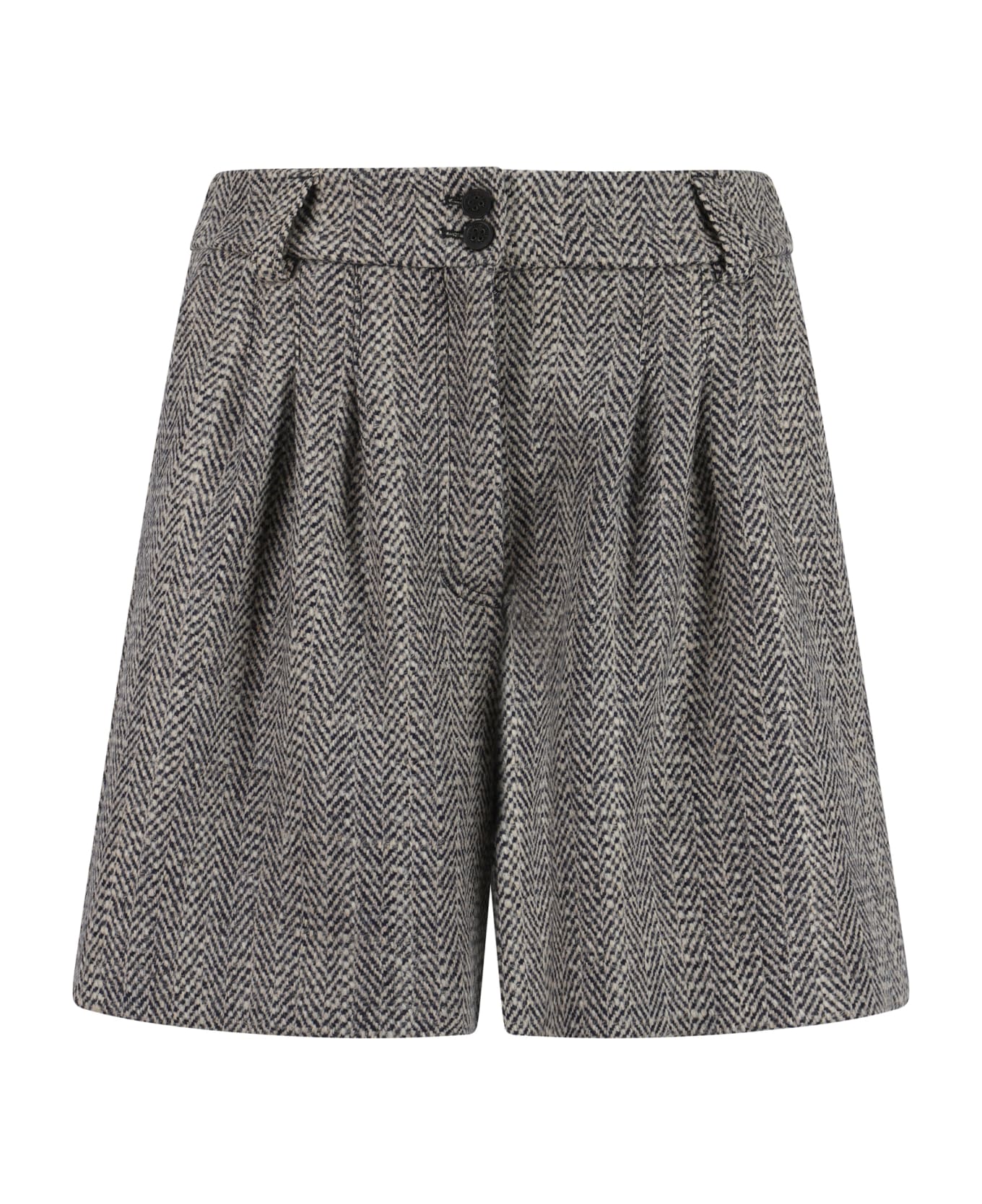 Golden Goose Grey Wool Blend Shorts - Black