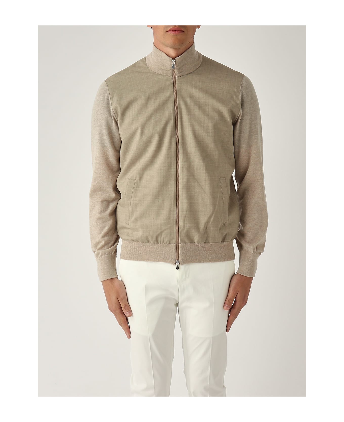 Gran Sasso Cardigan Full-zip In Maglia E Tessuto Cardigan - TORTORA