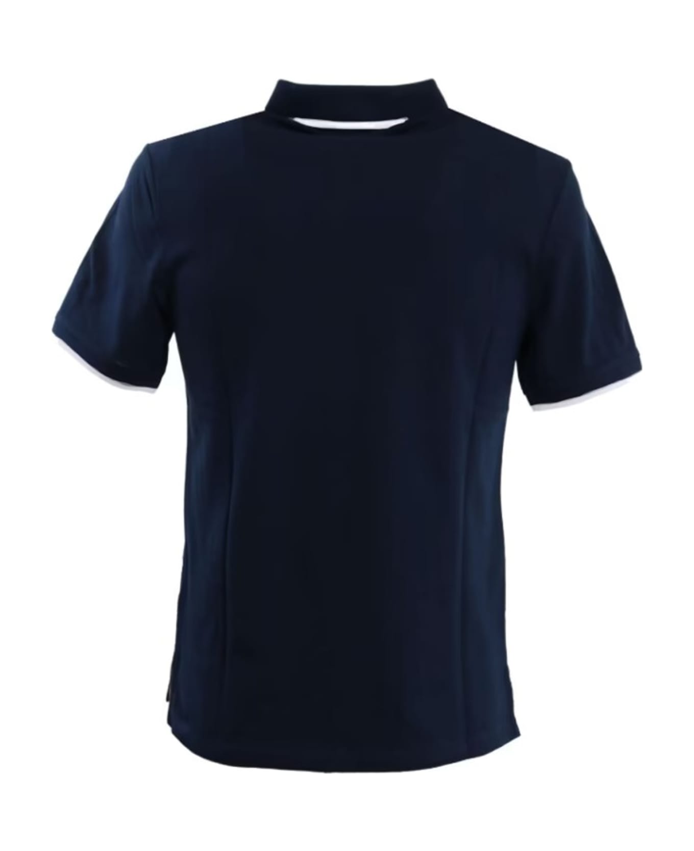 Blauer Navy Blue Short-sleeved Polo Shirt With Inserts - Blu