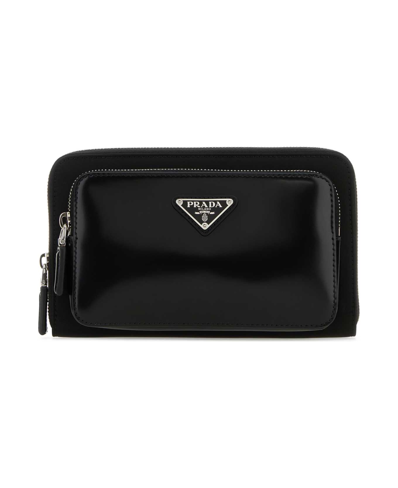 Prada Black Leather And Re-nylon Belt Bag - NERO ベルトバッグ